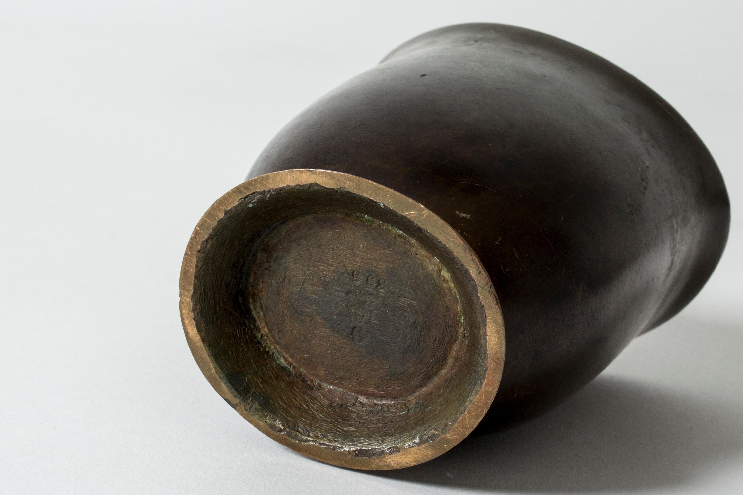 Patinated Bronze 1930s Vase from Gab, Sweden 1