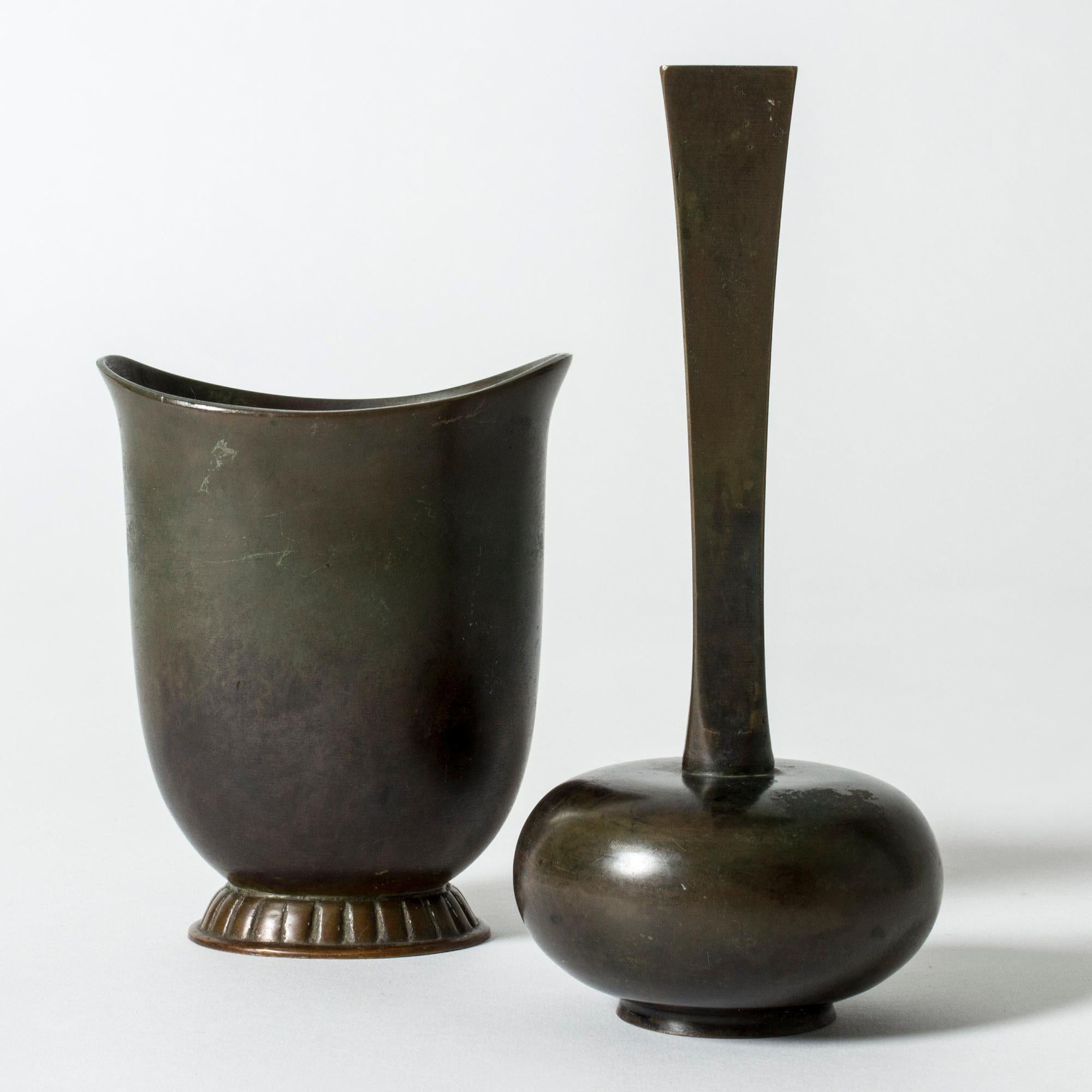 Patinated Bronze 1930s Vase from GAB, Sweden 2