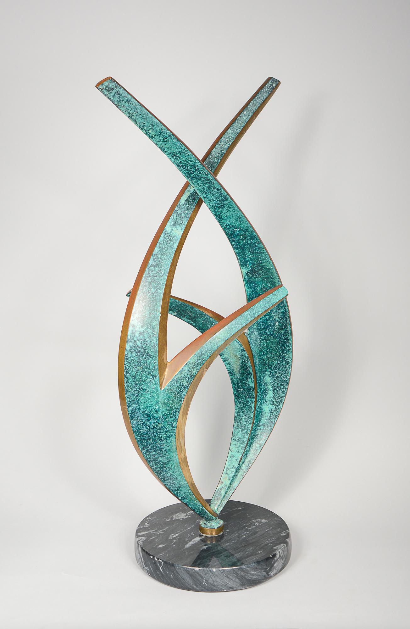 Modern Patinated Bronze Abstract Sculpture by Bob Bennett