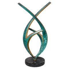 Abstrakte Skulptur aus patinierter Bronze von Bob Bennett