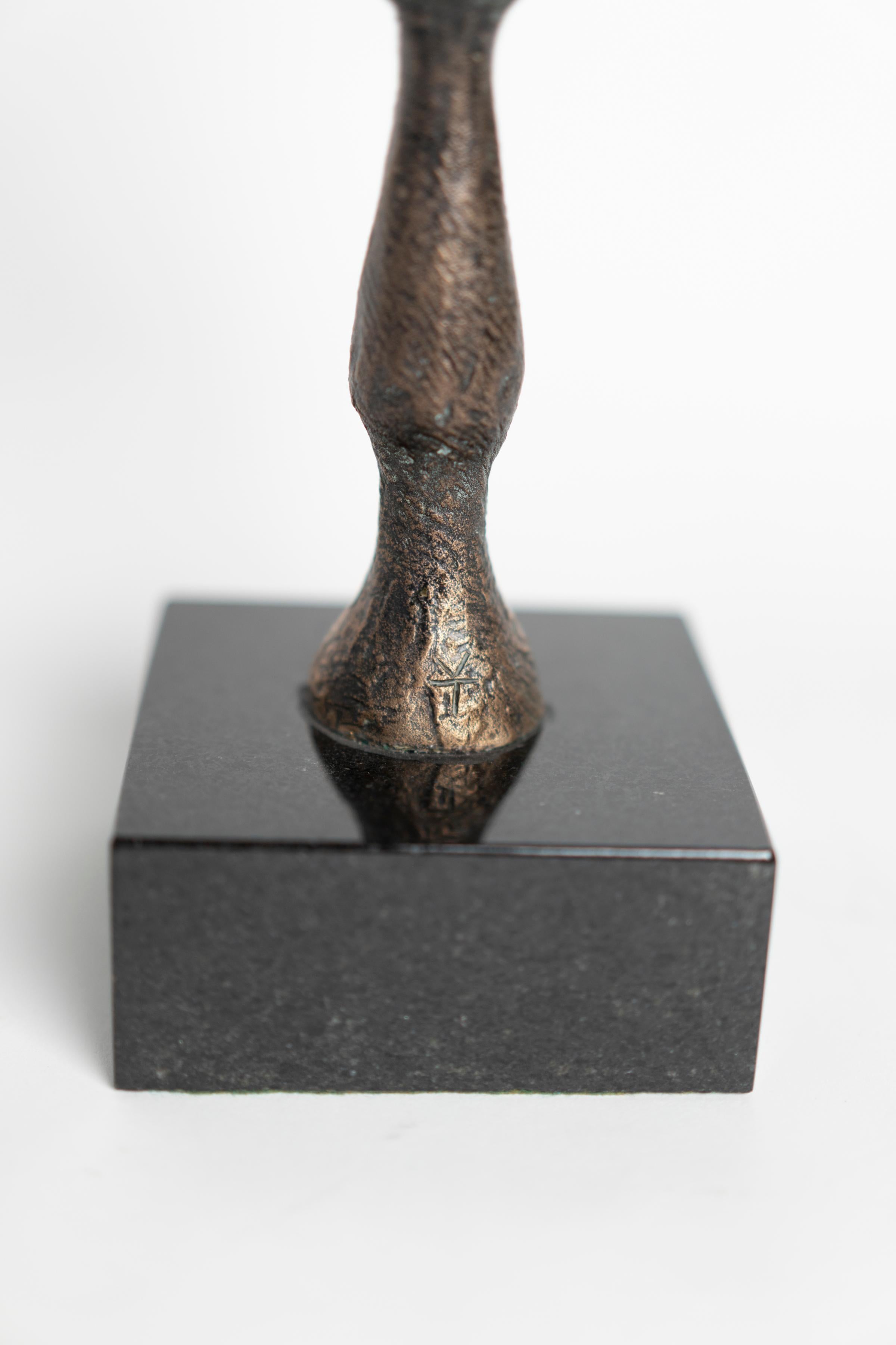 Canadian Patinated Bronze Abstract Sculpture by Victor Tolgesy