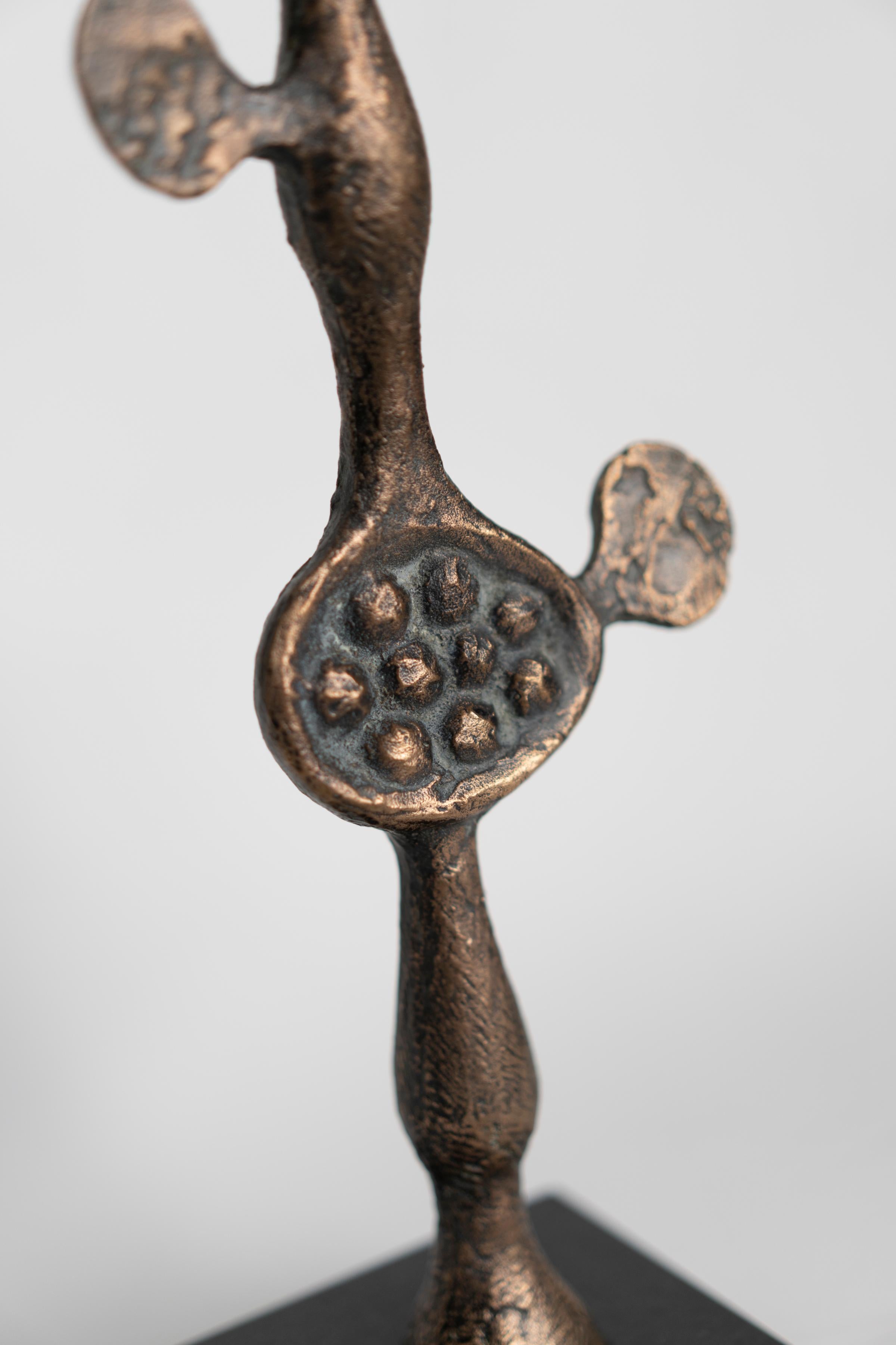Late 20th Century Patinated Bronze Abstract Sculpture by Victor Tolgesy