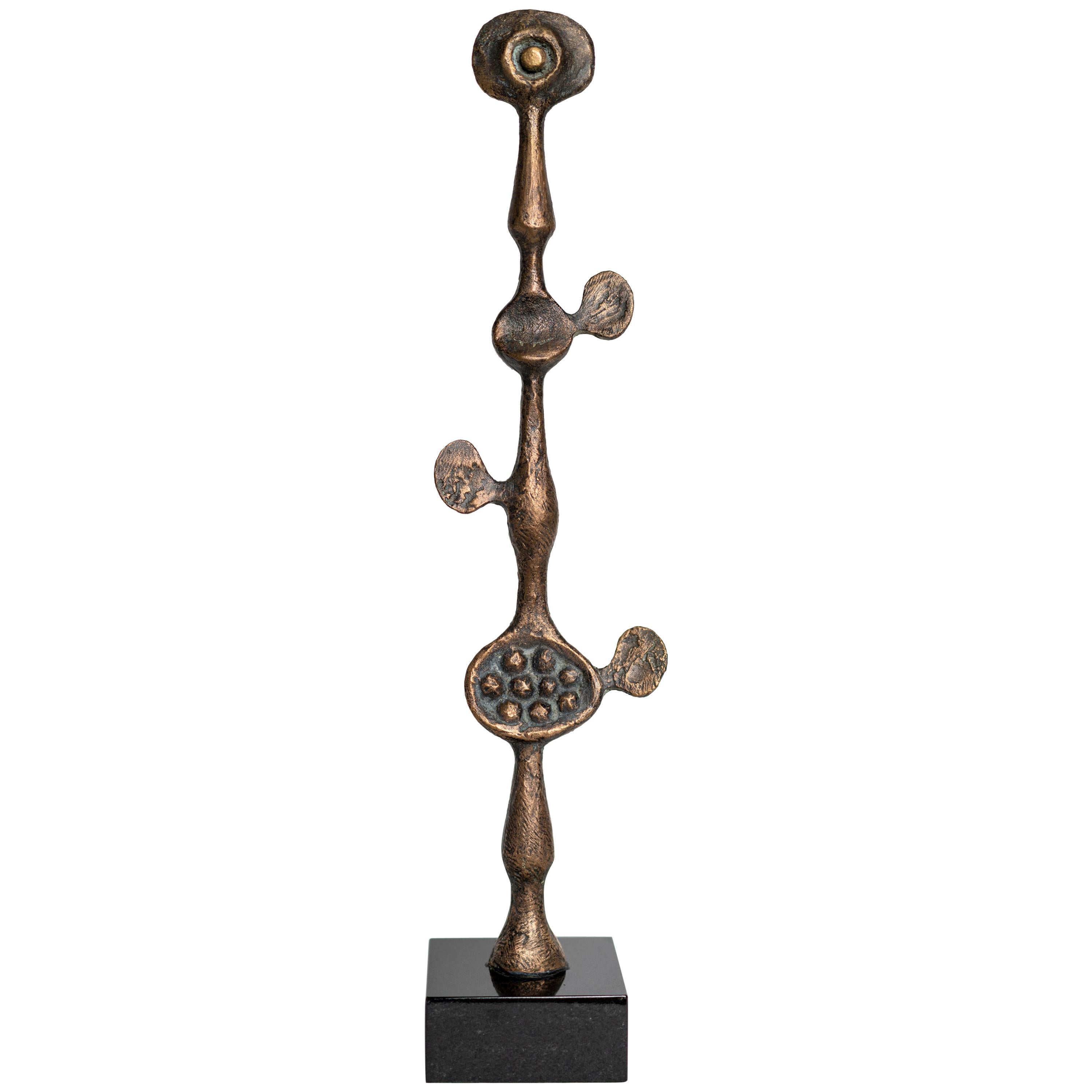 Patinated Bronze Abstract Sculpture by Victor Tolgesy