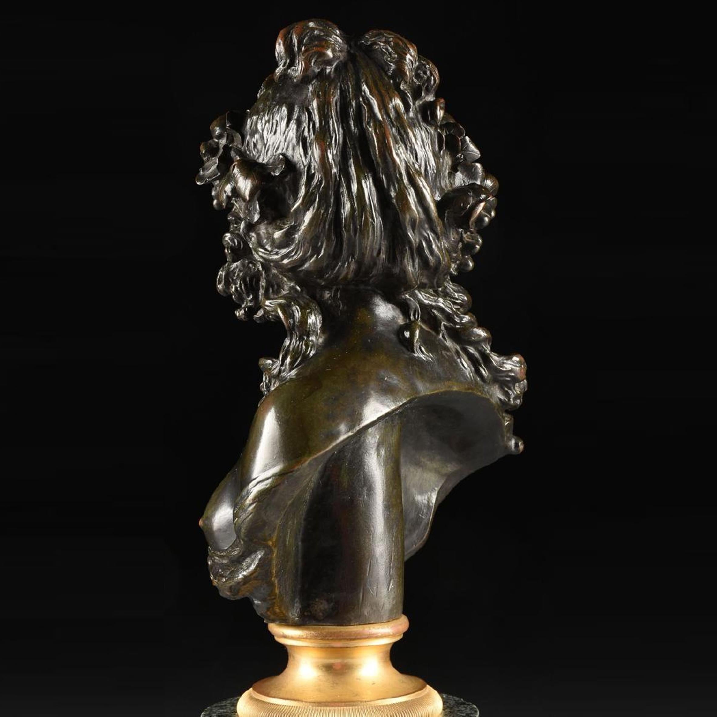 French Patinated Bronze Allegorical Busts of Autumn and Summer By Pierre-Louis Détrier For Sale
