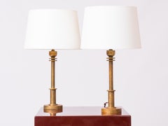 Patinated Bronze Art Deco Table Lamps – Bauhaus Inspiration – France 1930's