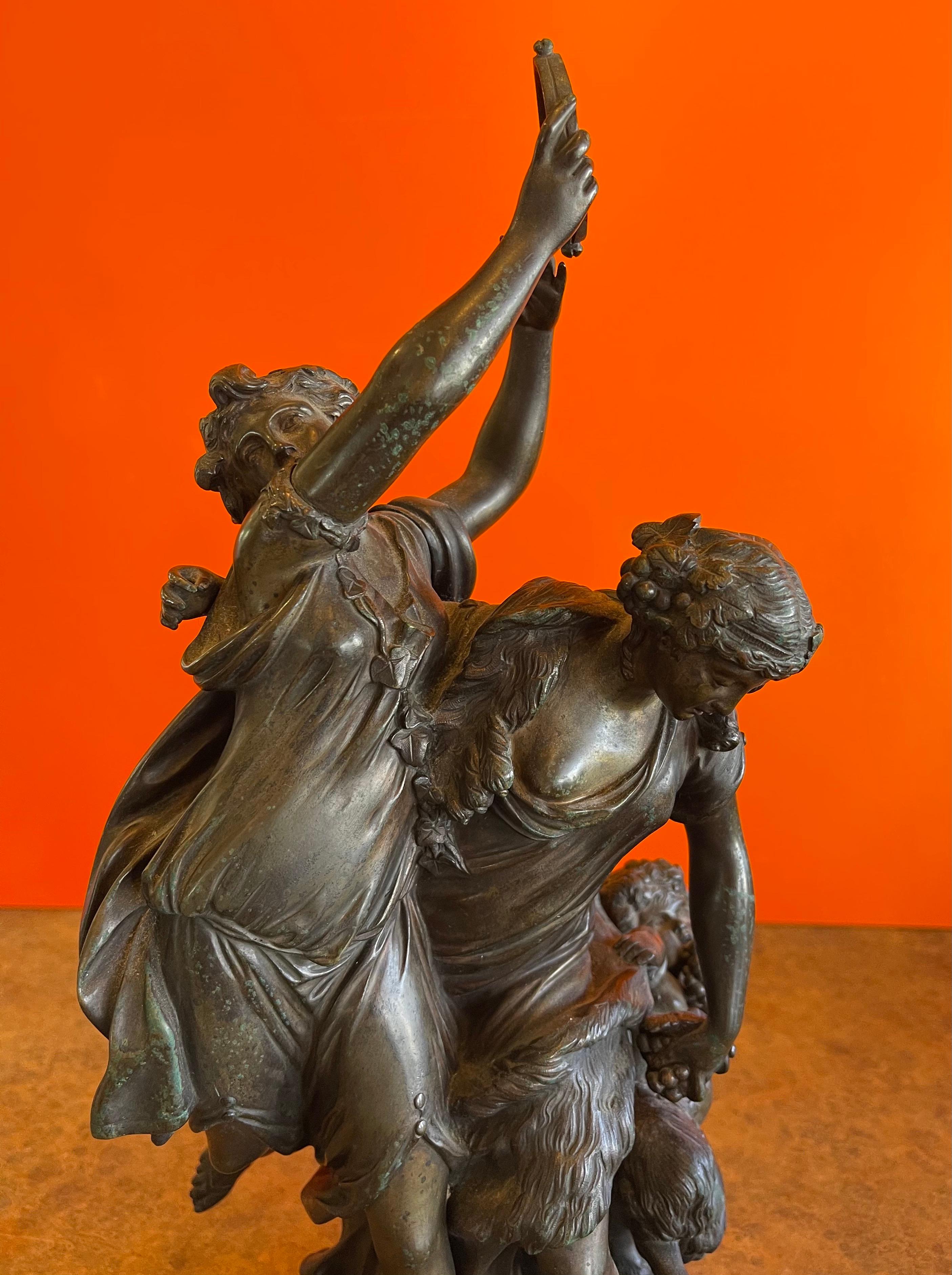 „Bacchanalia“ aus patinierter Bronze nach Claude Michel Clodion im Angebot 7