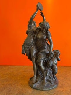 Bronze patiné Bacchanalia d'après Claude Michel Clodion