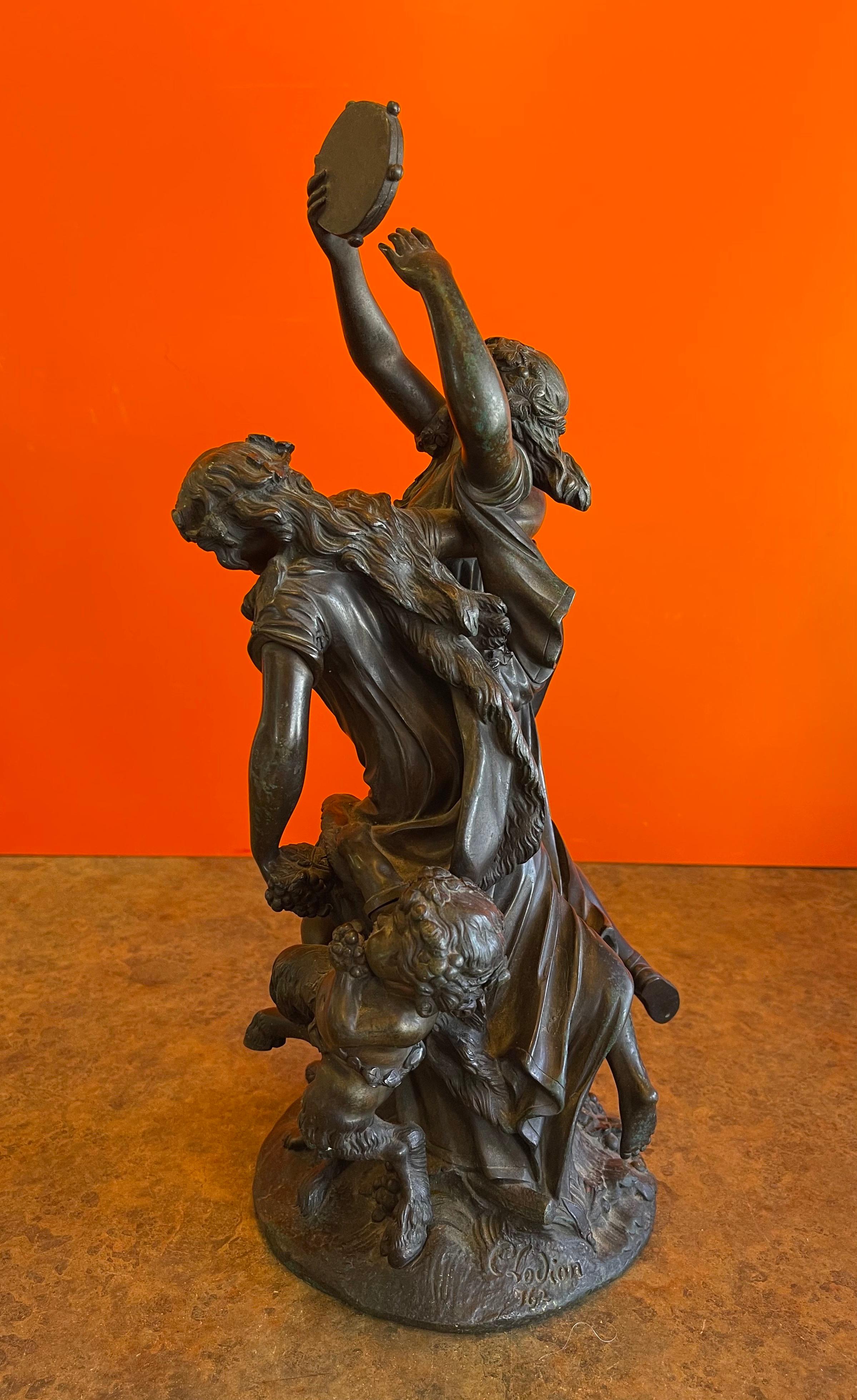 „Bacchanalia“ aus patinierter Bronze nach Claude Michel Clodion im Zustand „Gut“ im Angebot in San Diego, CA