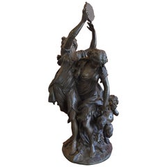 Patinated Bronze "Bacchanalia" after Claude Michel Clodion