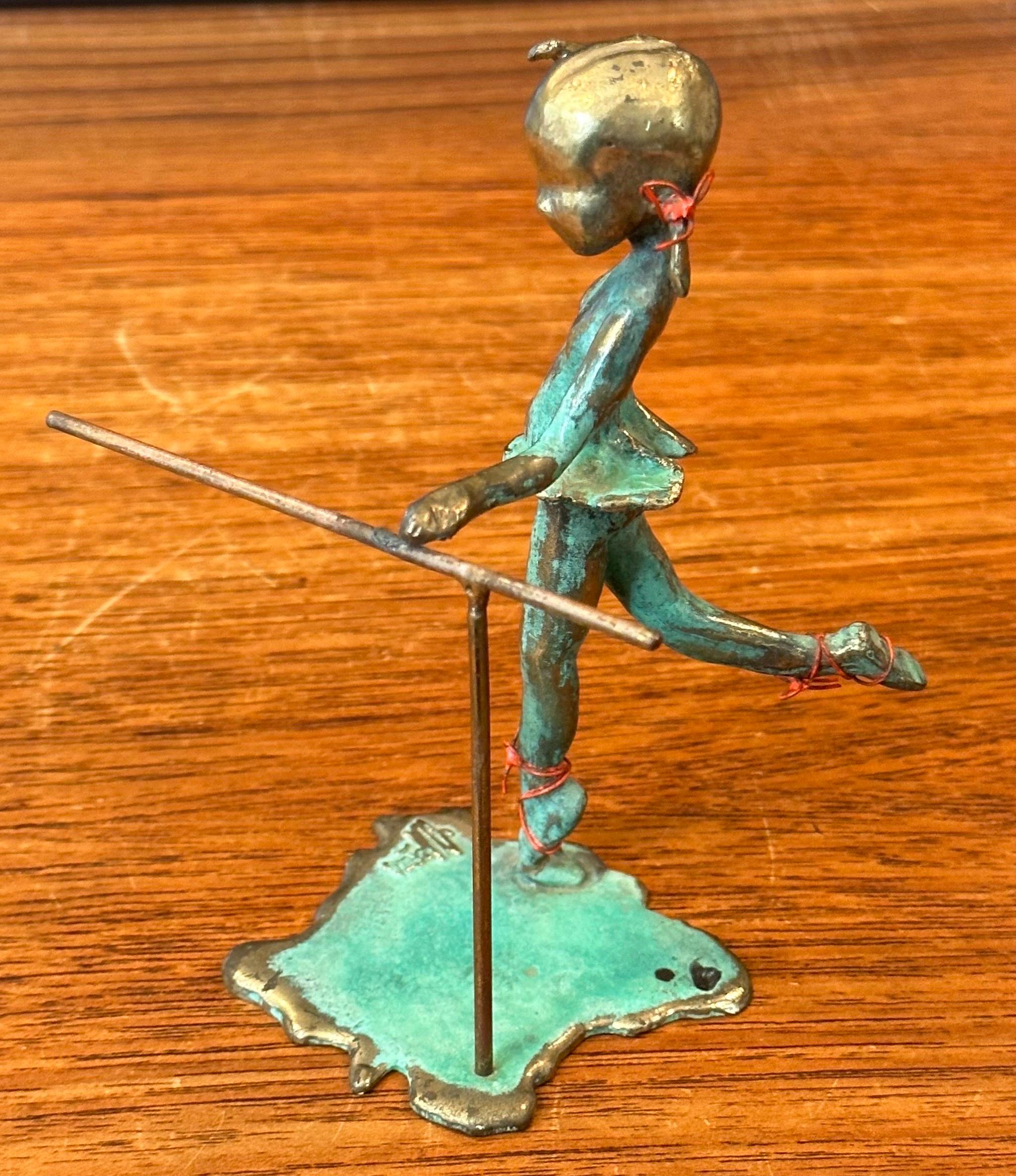 Patinated Bronze Ballerina Sculpture by Malcolm Moran For Sale 5