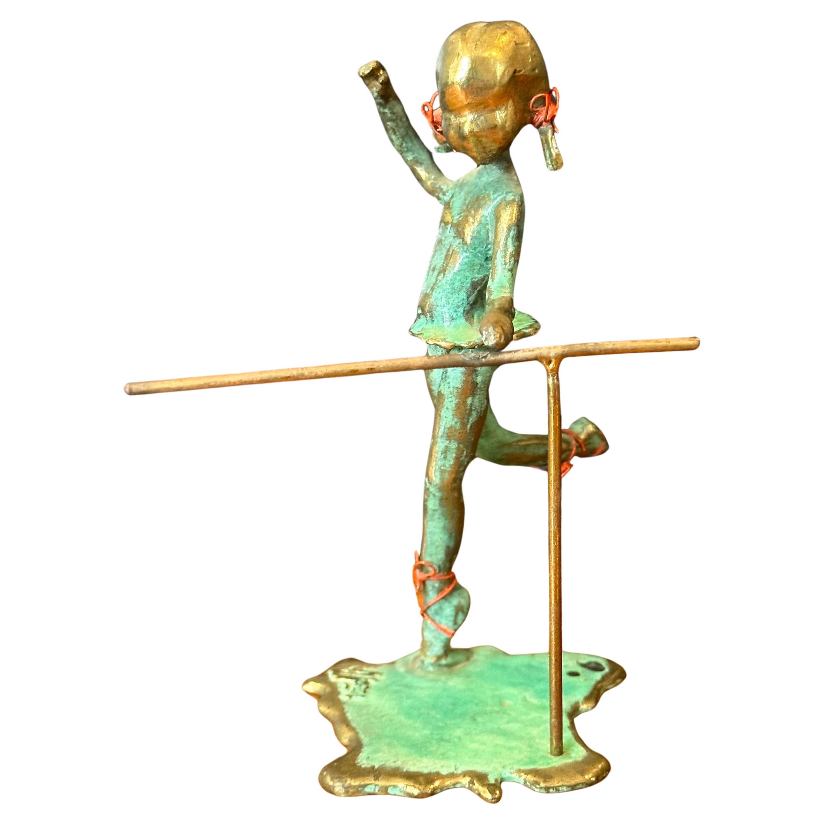 Patinated Bronze Ballerina Sculpture by Malcolm Moran For Sale