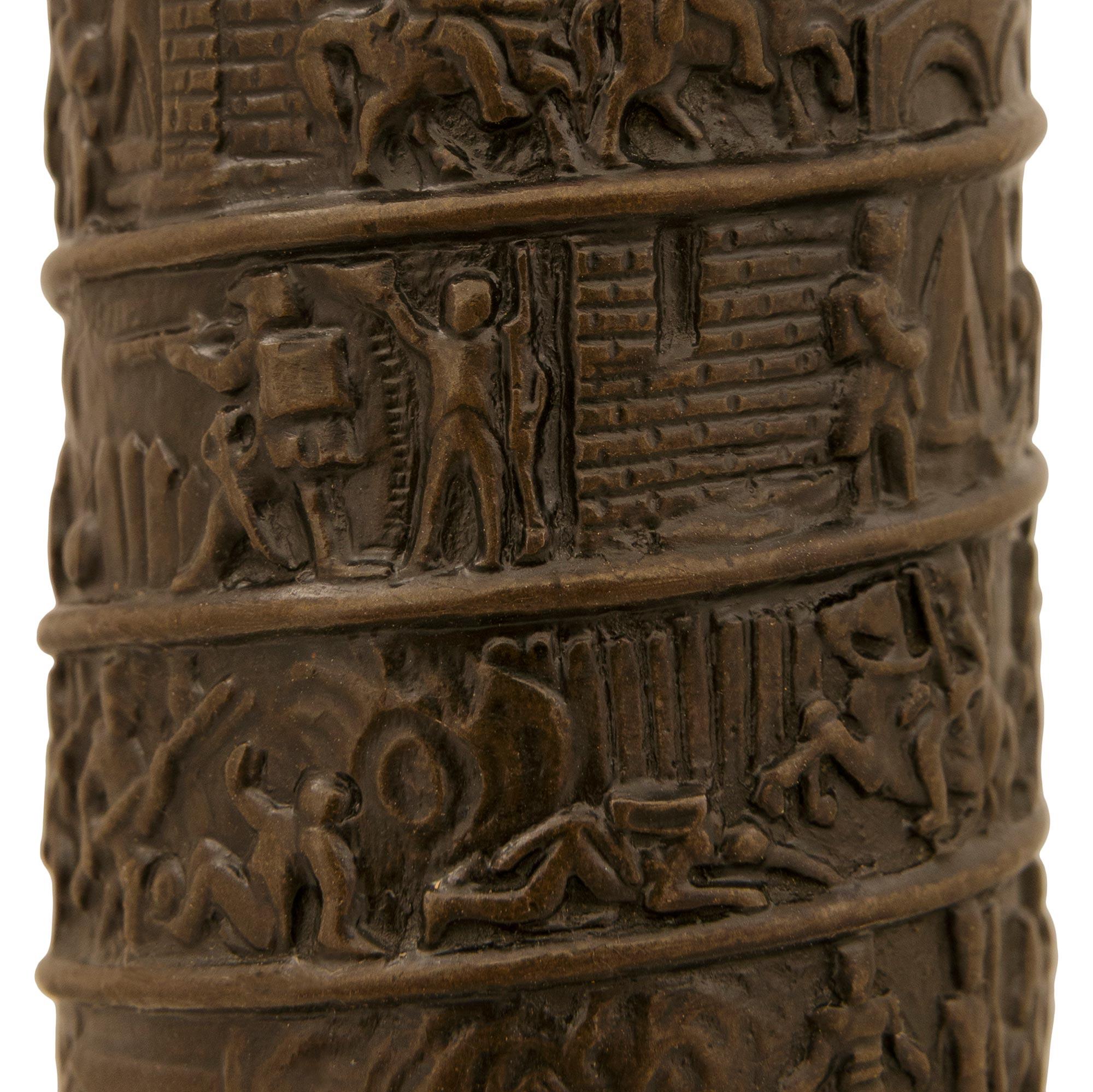 Bronce patinado, Mármol belga negro y Columna Vendôme de Ormolu en Bueno estado para la venta en West Palm Beach, FL