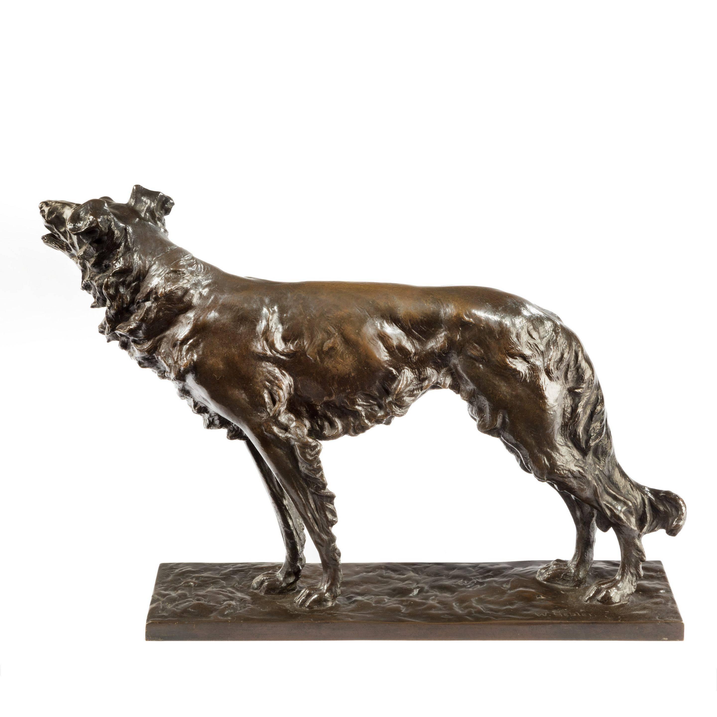German Patinated Bronze Borzoi For Sale