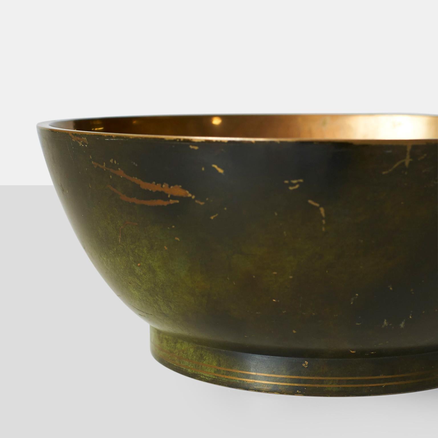 Danish Patinated Bronze Bowl by Krone Bronce For Sale