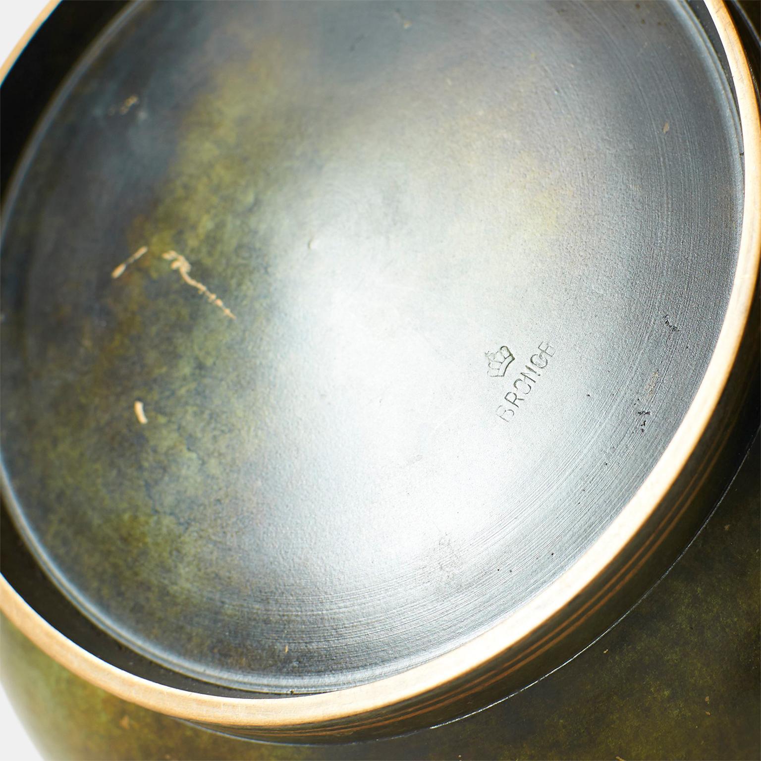Contemporary Patinated Bronze Bowl by Krone Bronce For Sale