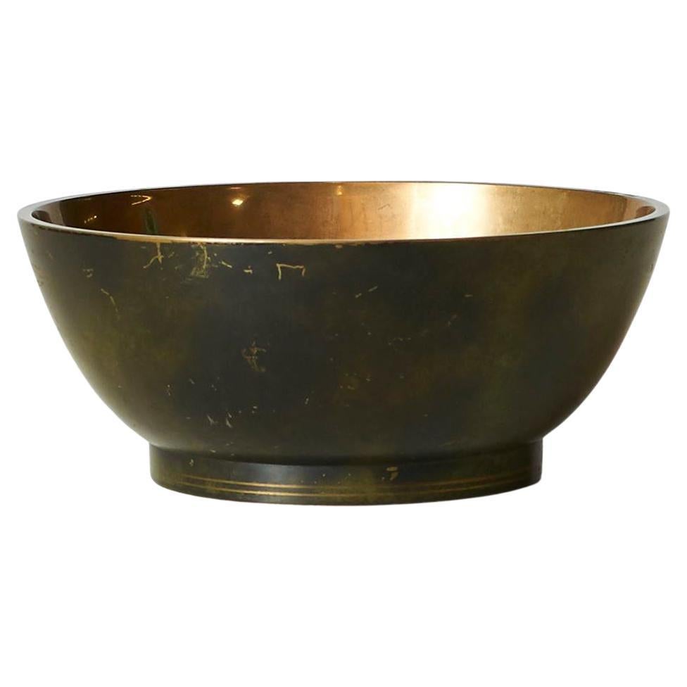 Patinated Bronze Bowl by Krone Bronce For Sale