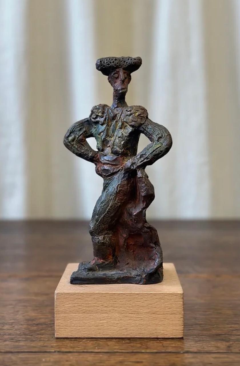 Patinated Bronze Bullfight Sculpture By Josep Ricart Garriga Signed & Dated. 