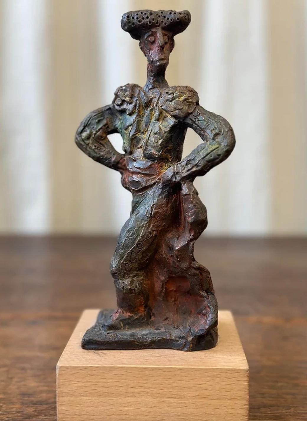 Patinated Bronze Bullfight Sculpture By Josep Ricart Garriga Signed & Dated 