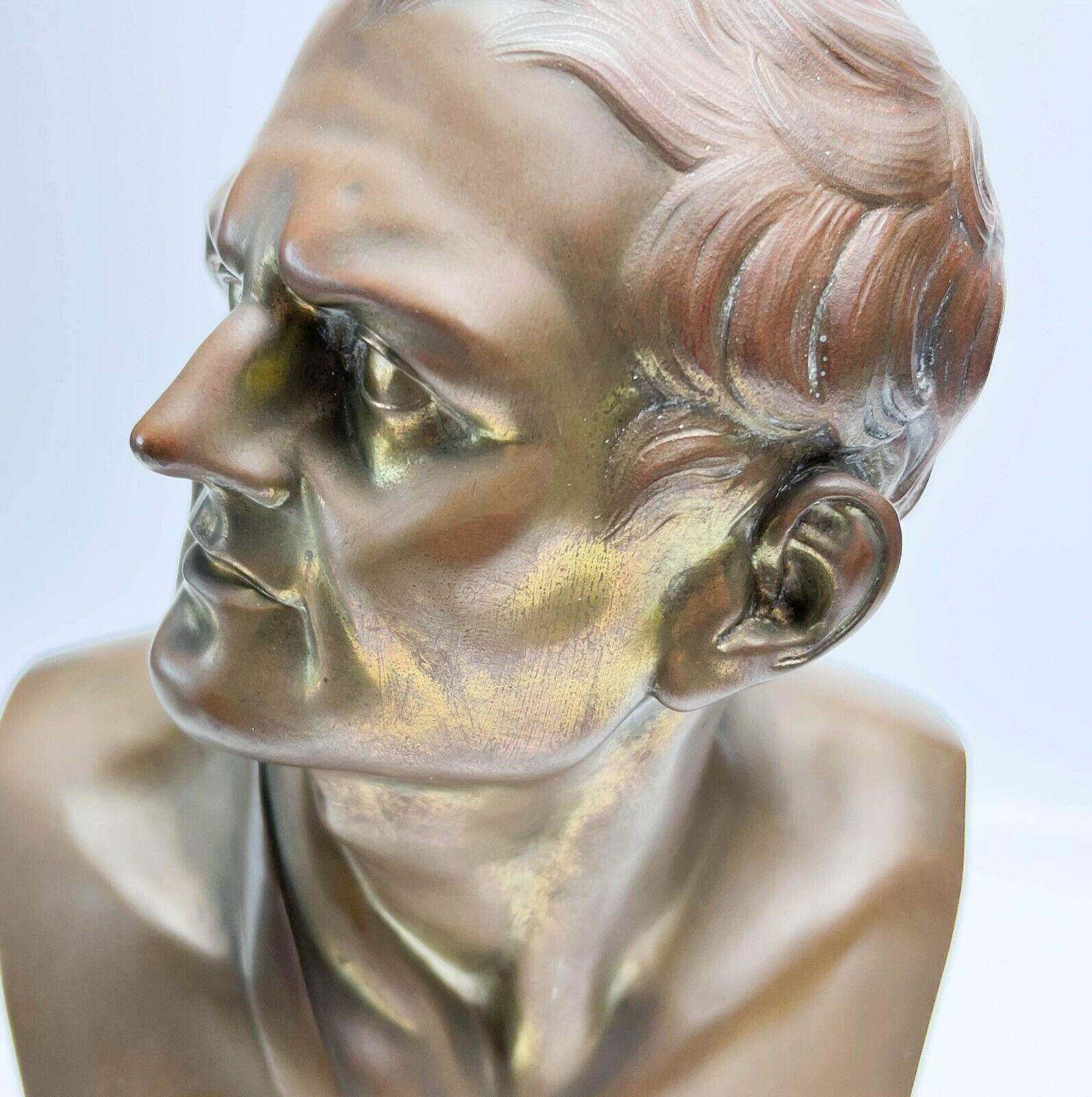 Patinated Bronze Bust of a Man Likely Historical Figure, 19th Century 1