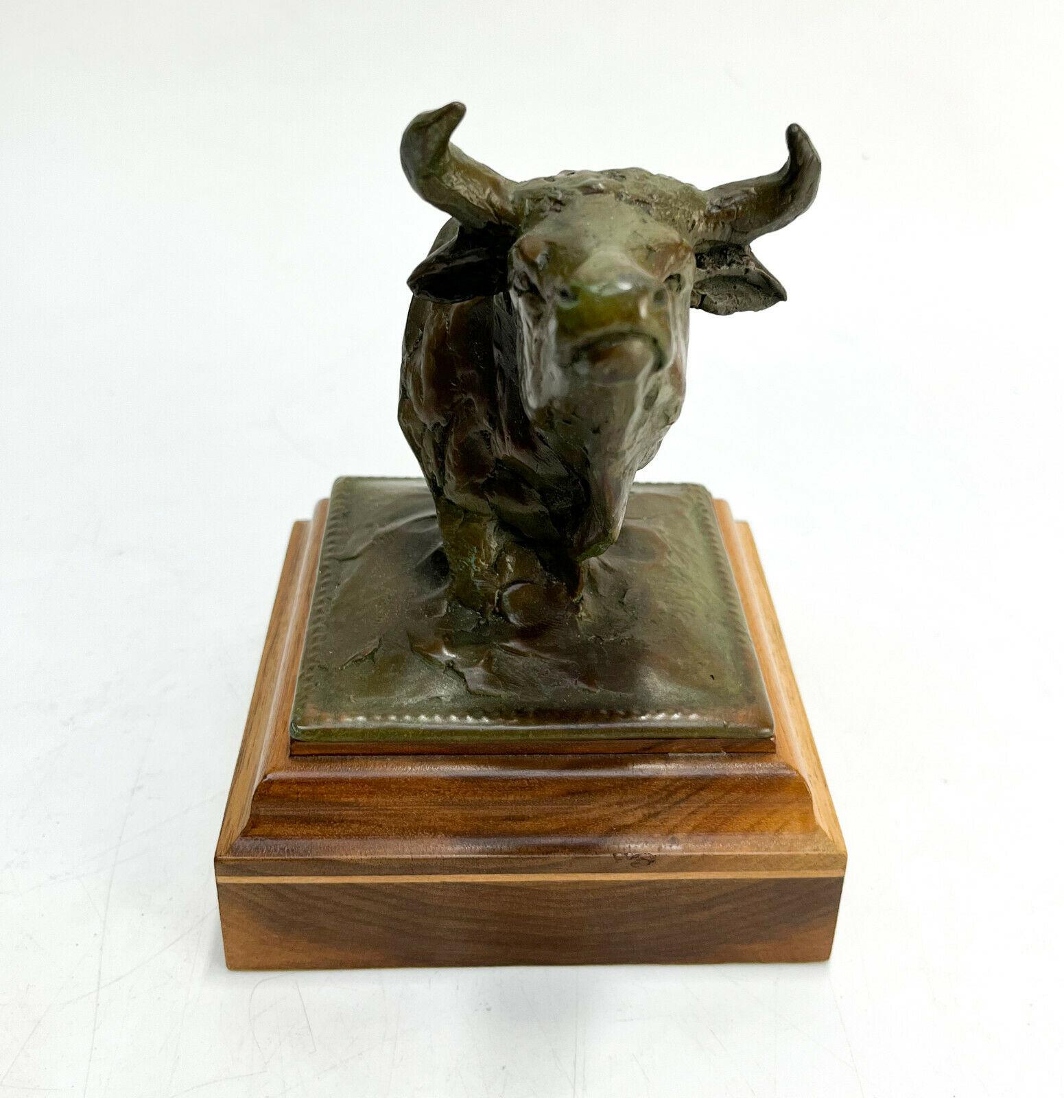 Patinated Bronze Bust Sculpture, Steer Head by Sandy Scott In Good Condition In Gardena, CA