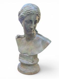 Busto in bronzo patinato firmato “Arles”, Napoli, Italia, anni ’50