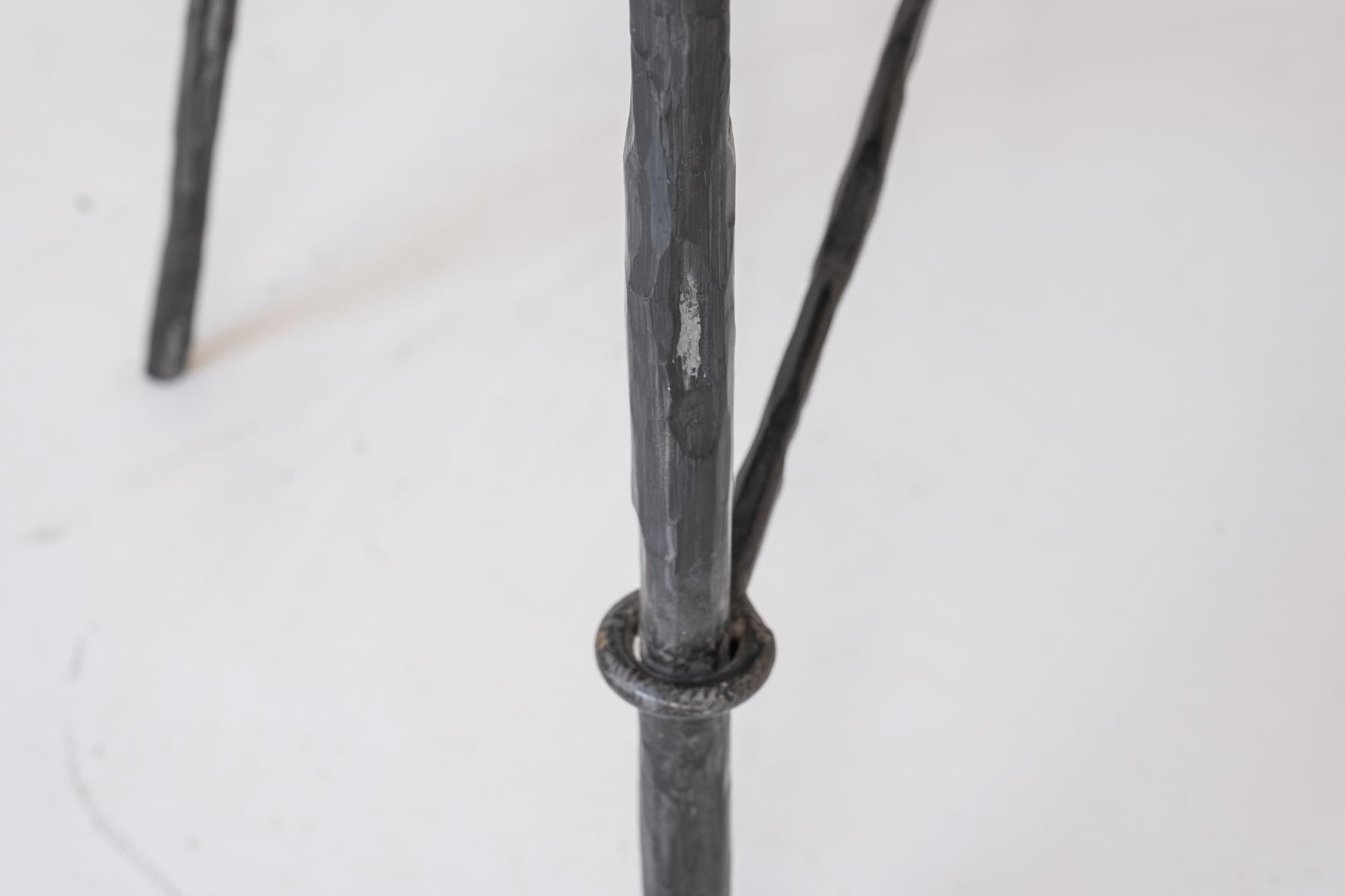 Patinated iron chair sculpted in the manner of Diego Giacometti, Italy 1980s For Sale 4