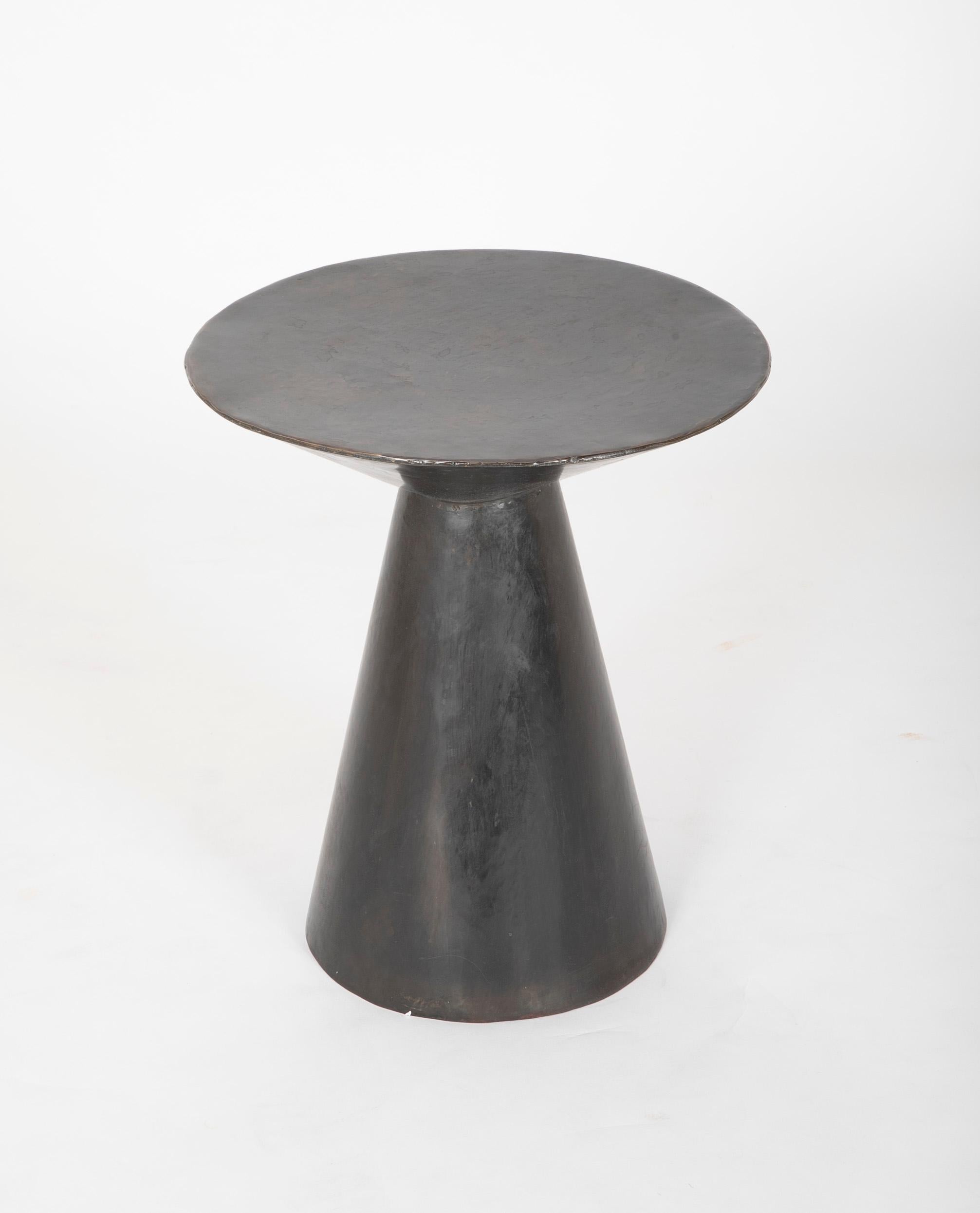 French Patinated Bronze Conical side Tables Sold Individually