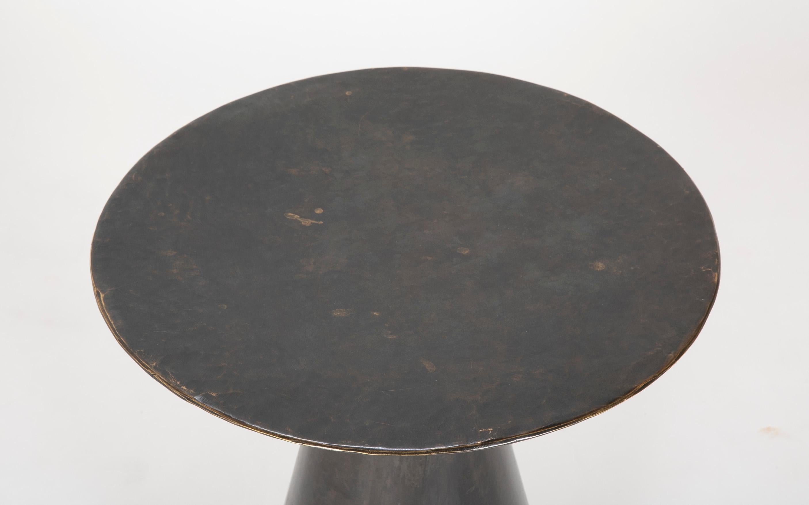 20th Century Patinated Bronze Conical side Tables Sold Individually