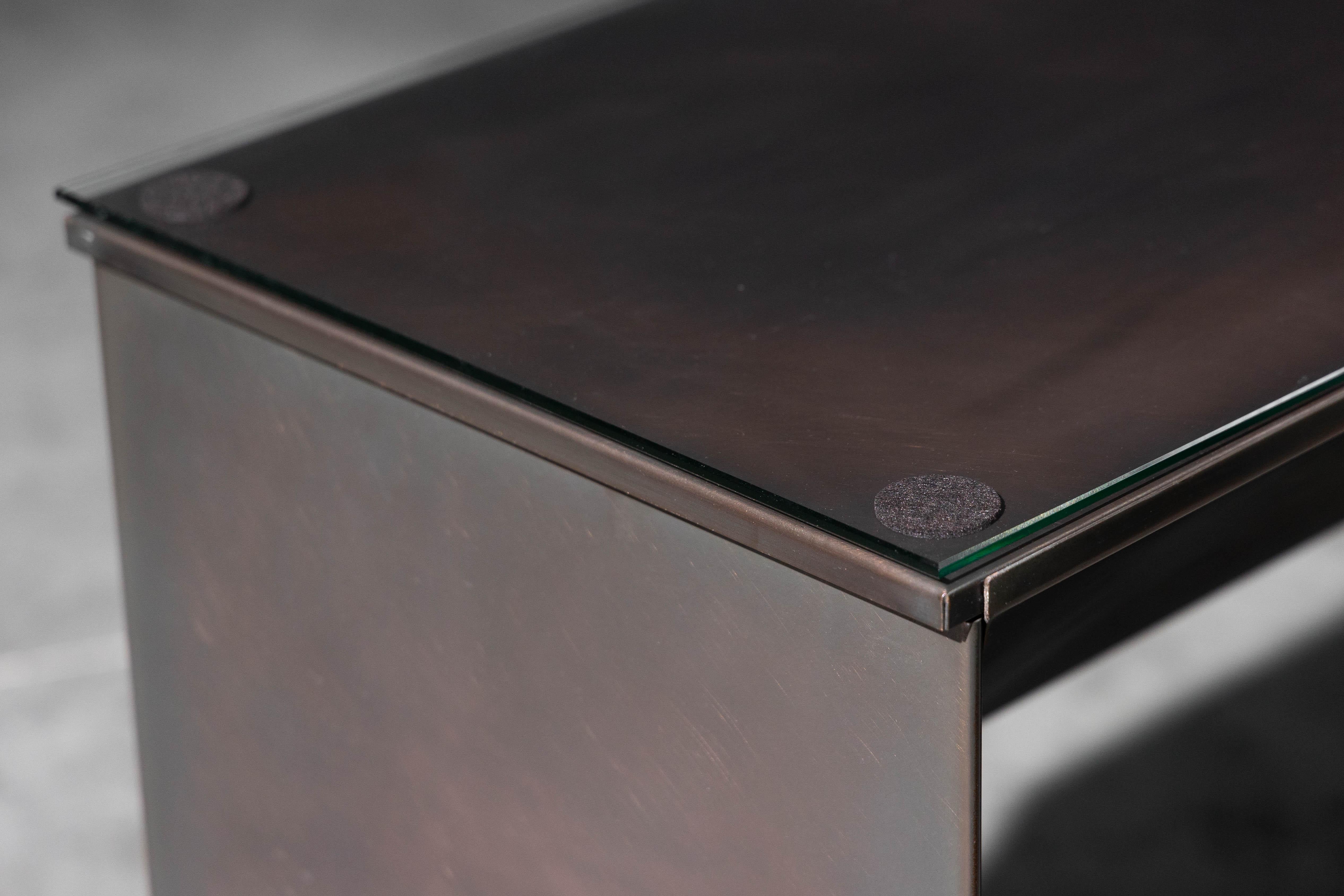 Tavolo consolle in bronzo patinato di Belgochrom, Belgio, anni '70 in vendita 3