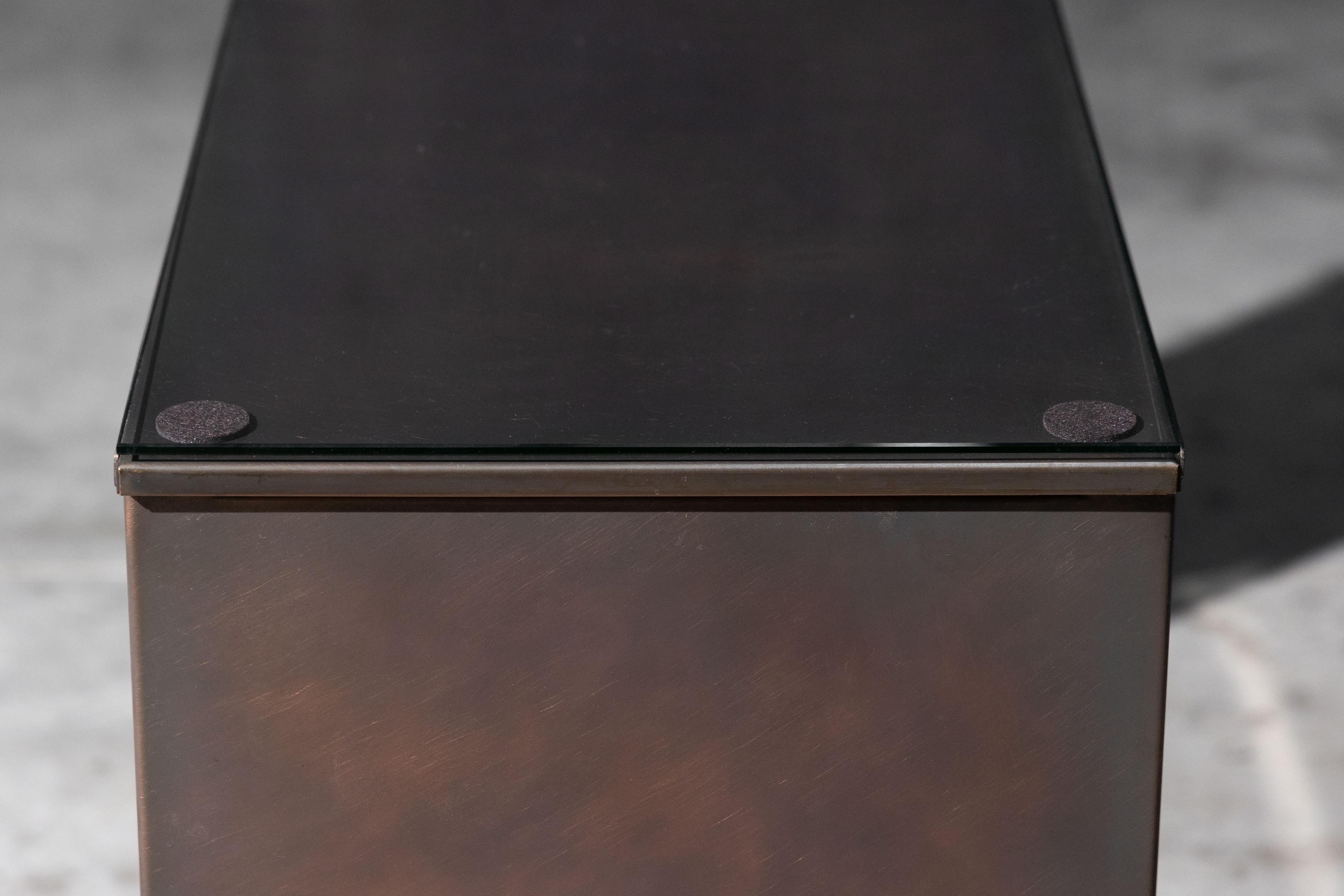 Tavolo consolle in bronzo patinato di Belgochrom, Belgio, anni '70 in vendita 5