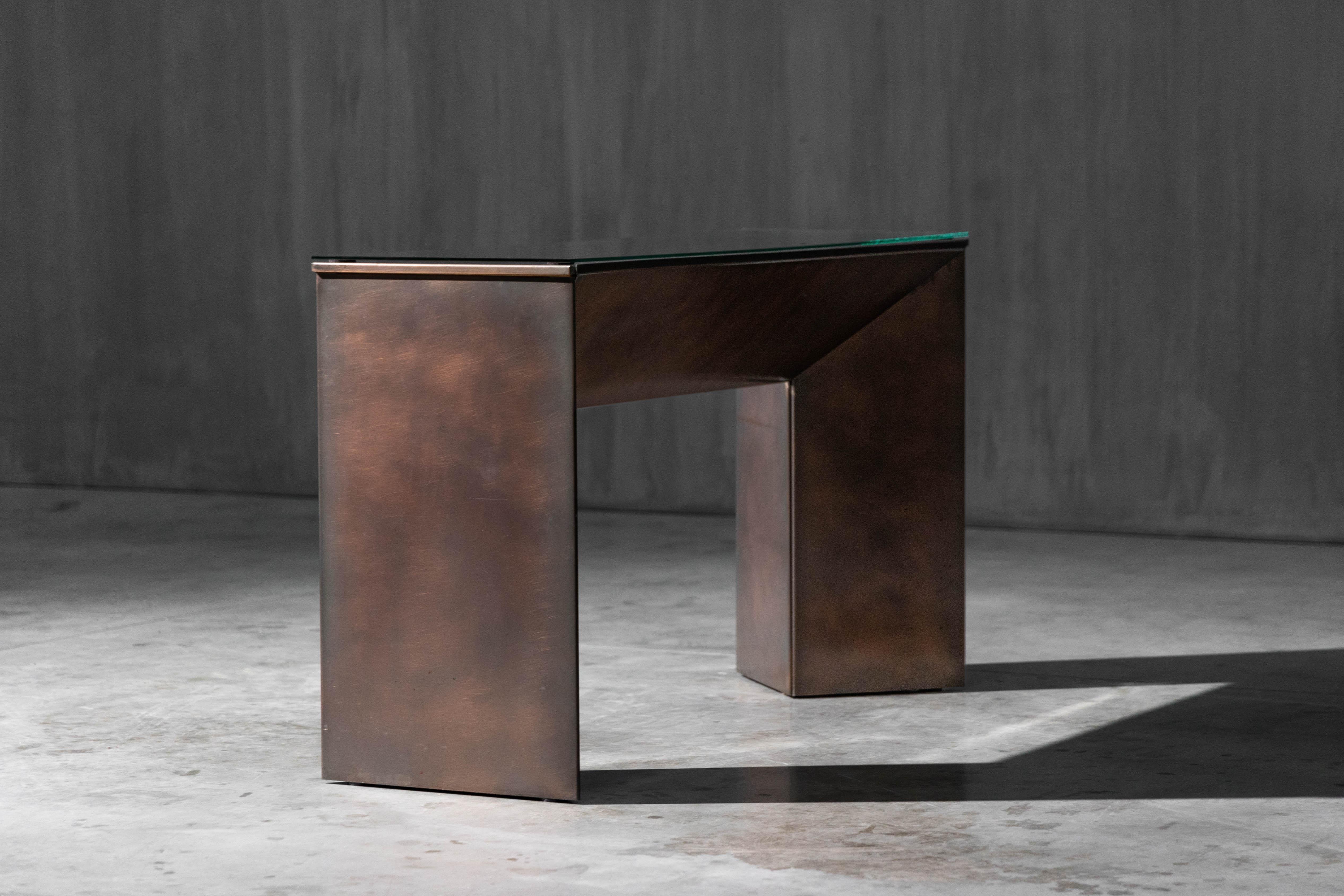 Tavolo consolle in bronzo patinato di Belgochrom, Belgio, anni '70 in vendita 6