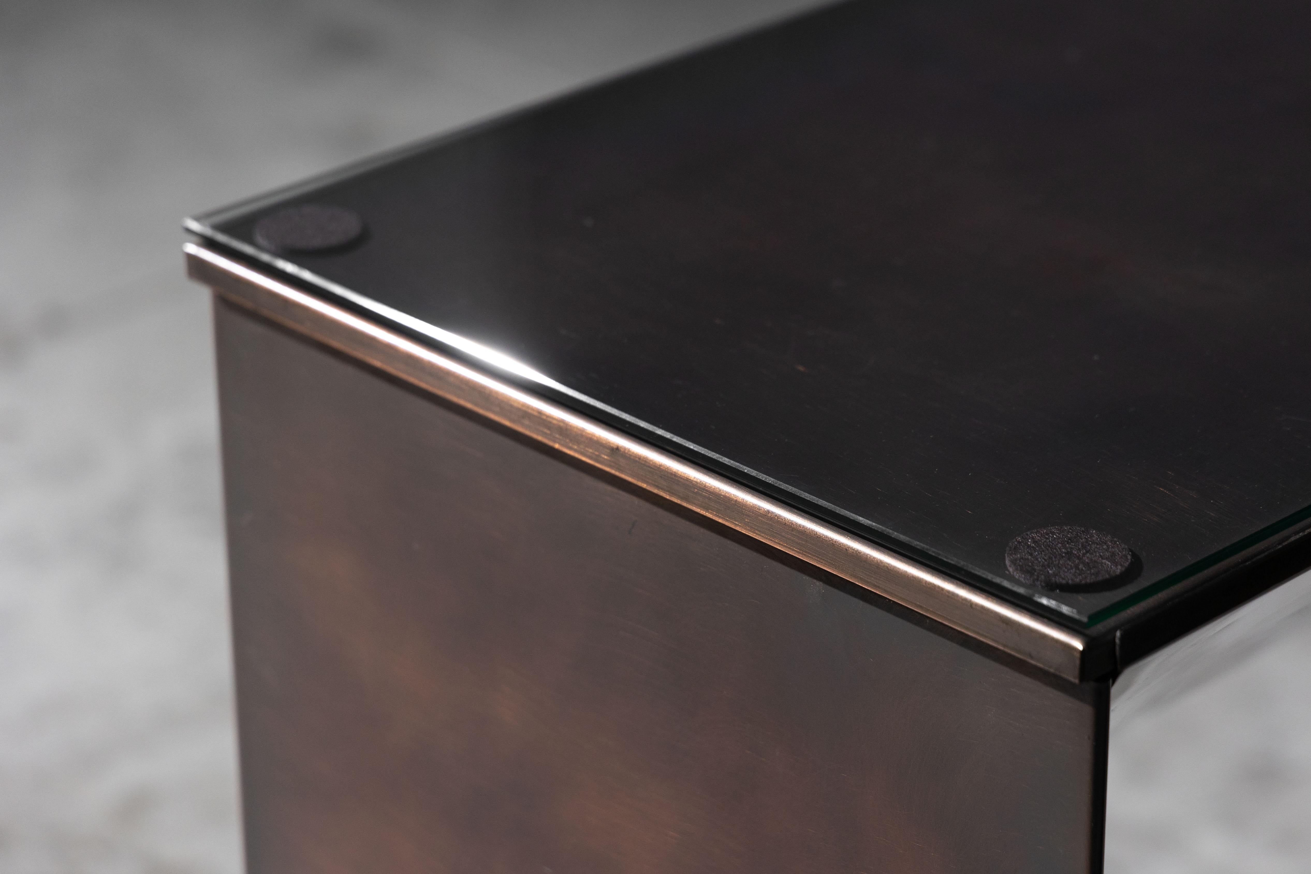 Tavolo consolle in bronzo patinato di Belgochrom, Belgio, anni '70 in vendita 7