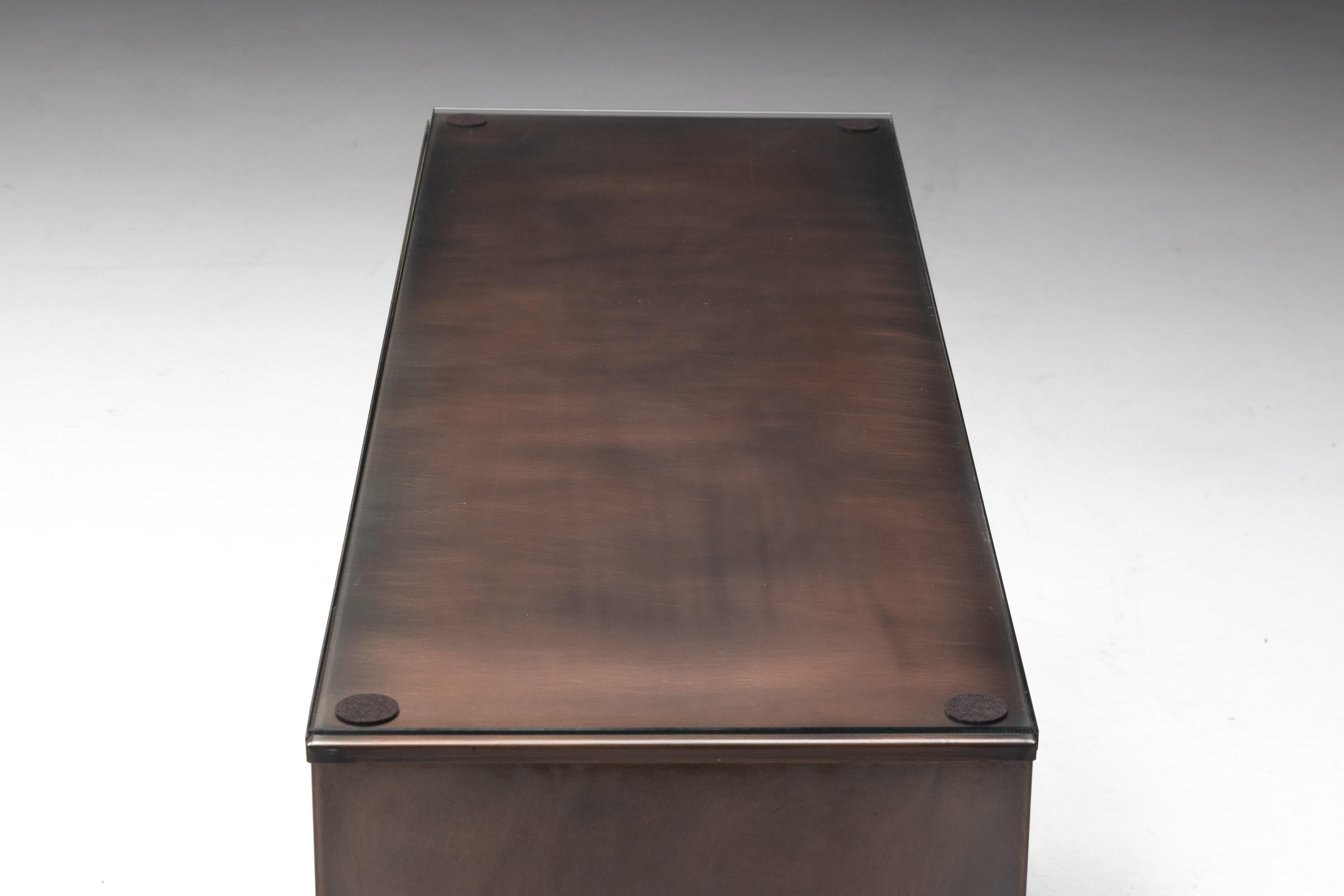 Tavolo consolle in bronzo patinato di Belgochrom, Belgio, anni '70 in vendita 13