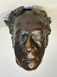 Patinated Bronze Death Mask of Roman Emperor