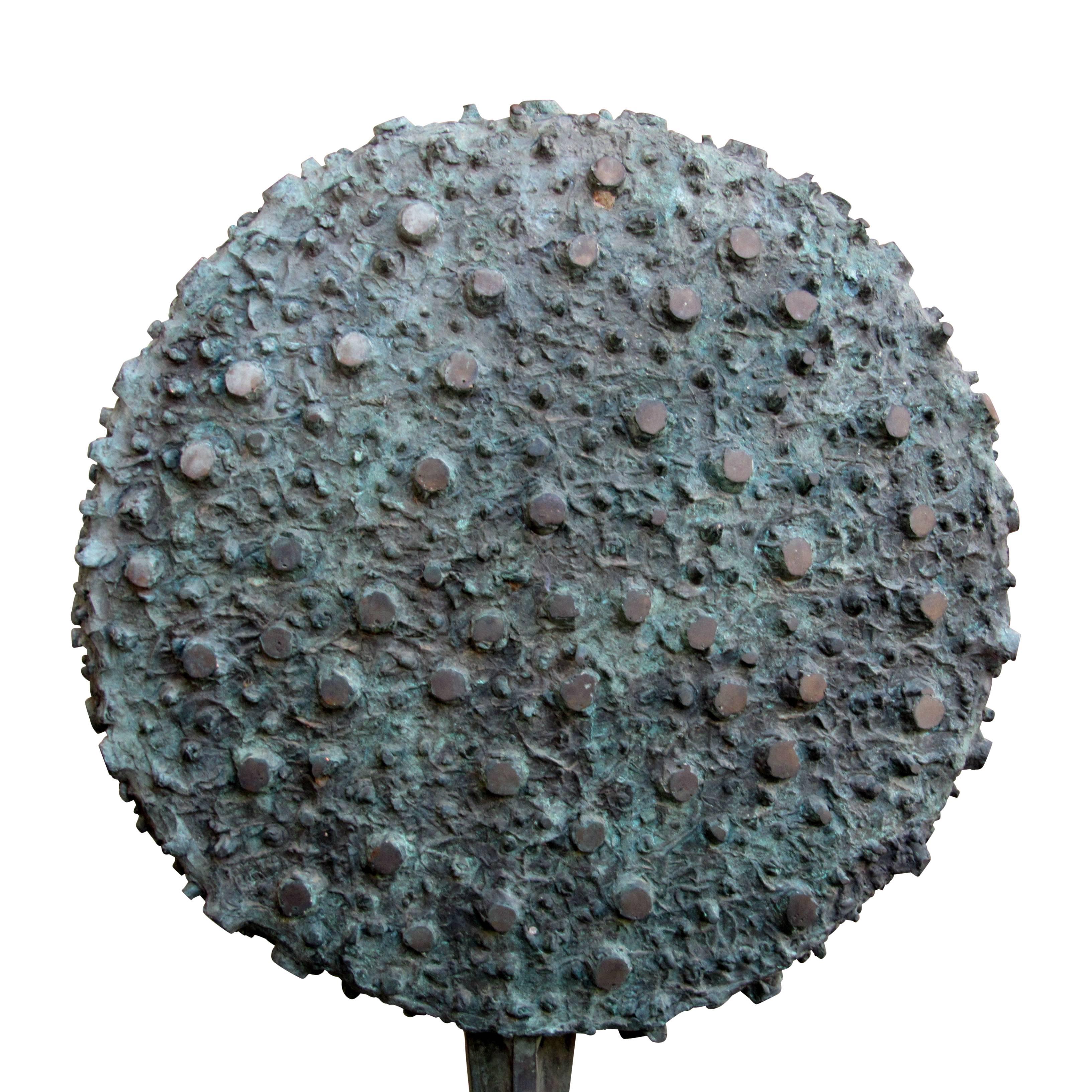 Patinated Bronze Disc Sculpture in the Style of Harry Bertoia, circa 1960s-1970s In Good Condition For Sale In Surprise, AZ