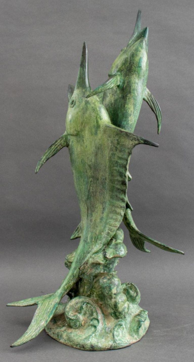 Patinated Bronze Dolphin Fountain, 20th C. 3