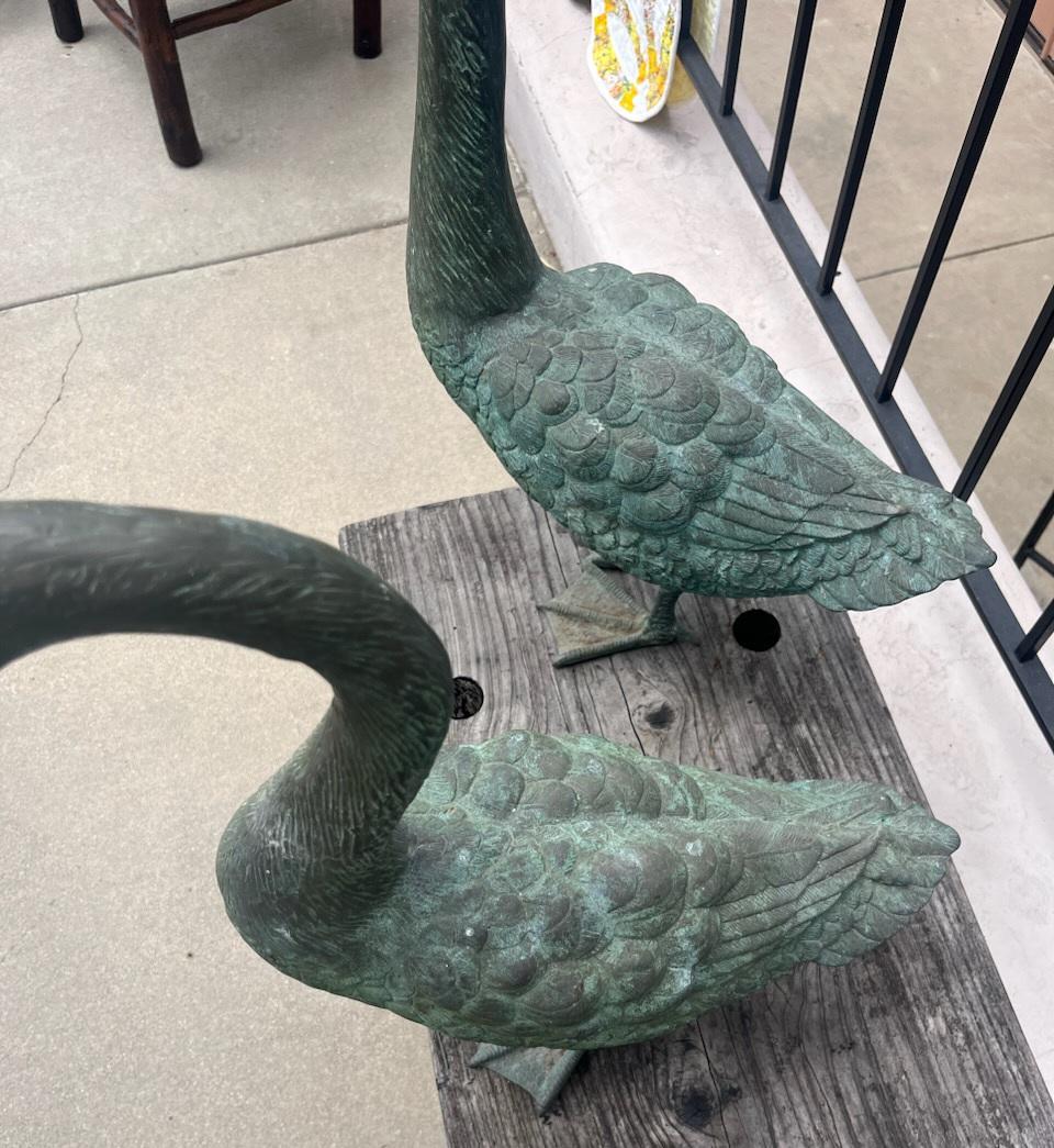 Patinated Bronze Ducks - Pair 8