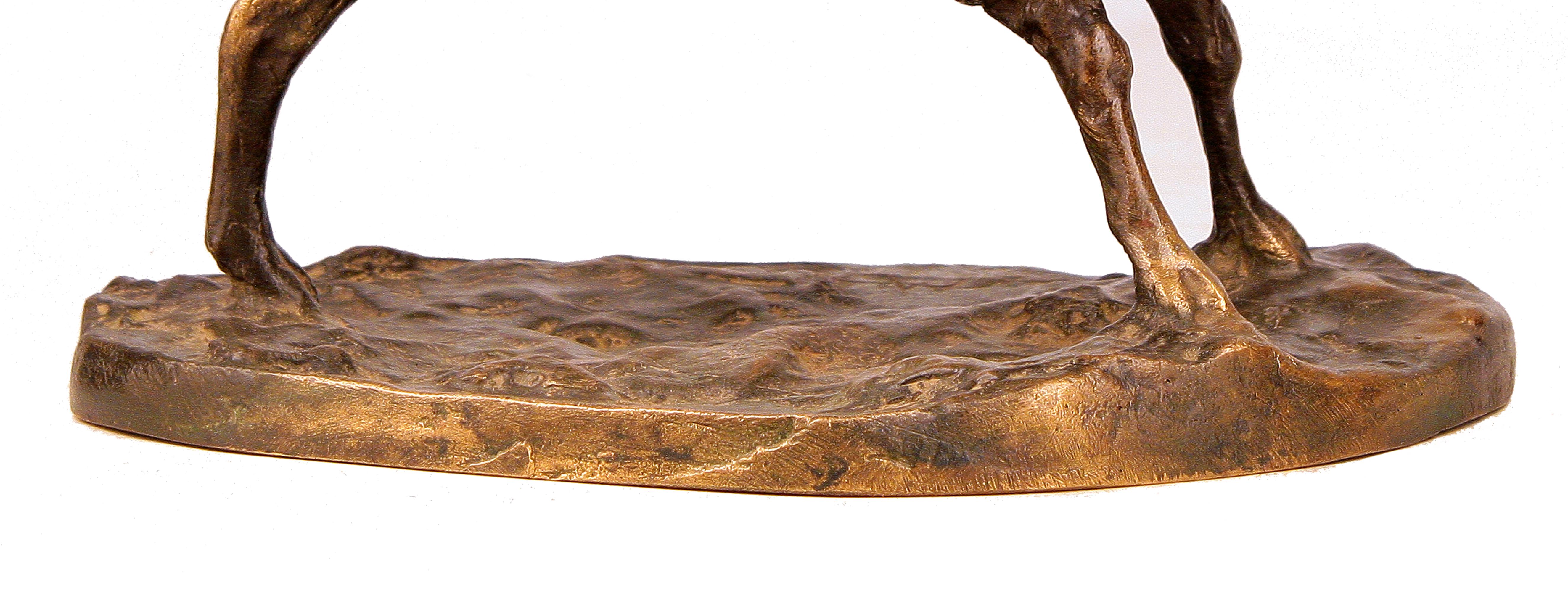 Metal Patinated Bronze Early 20th Century Sculpture of Goat by Italian Ernesto Bazzaro For Sale