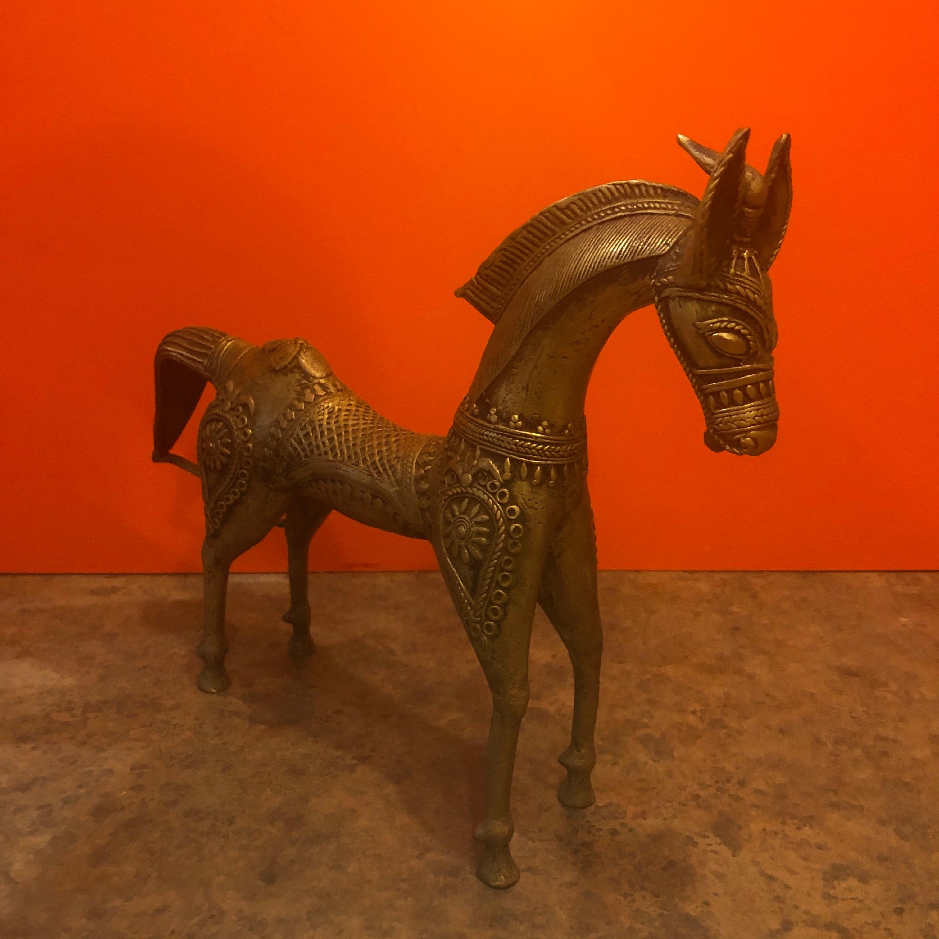 Patinated Bronze Etruscan Horse Sculpture in the Style of Frederic Weinberg In Good Condition In San Diego, CA