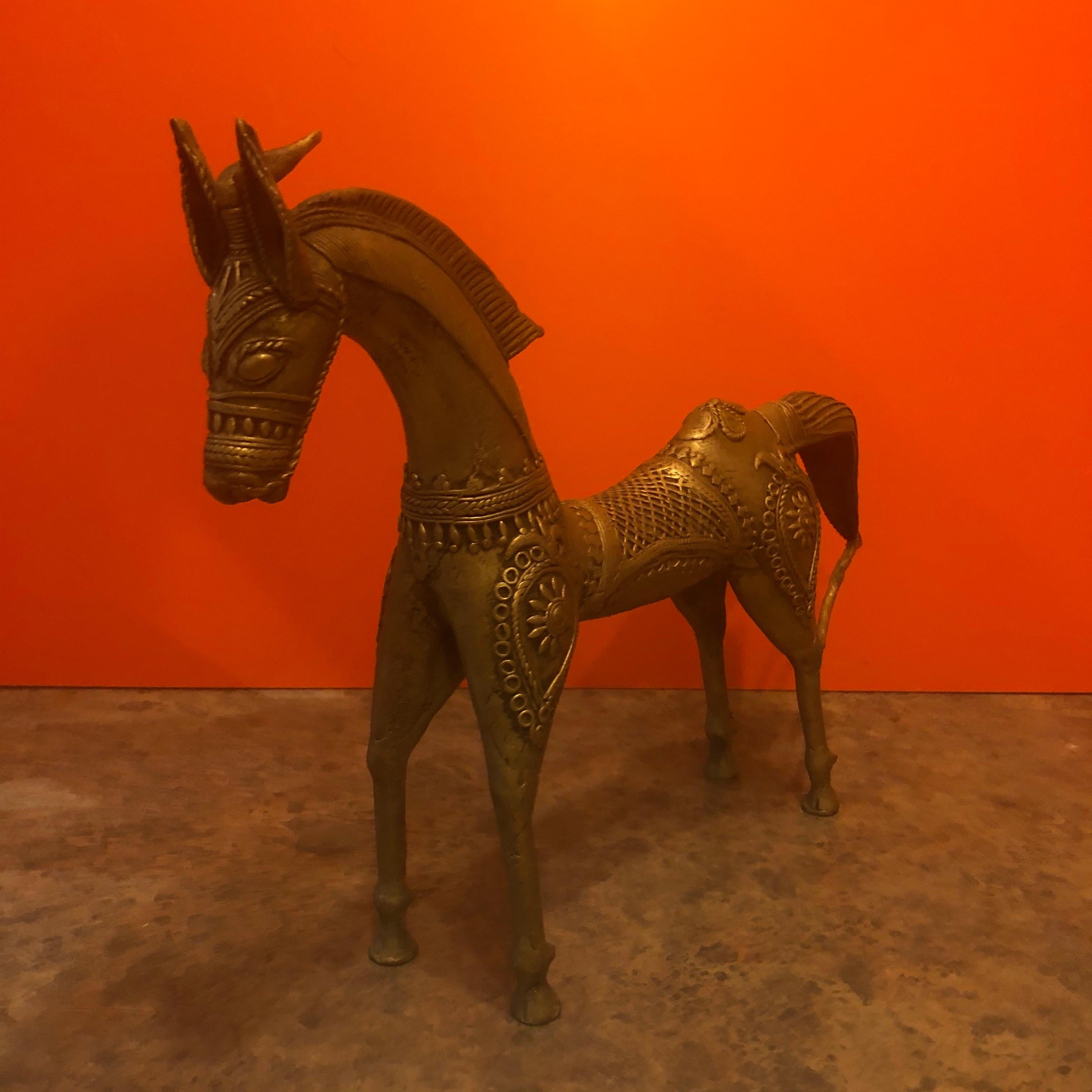 Patinated Bronze Etruscan Horse Sculpture in the Style of Frederic Weinberg 1
