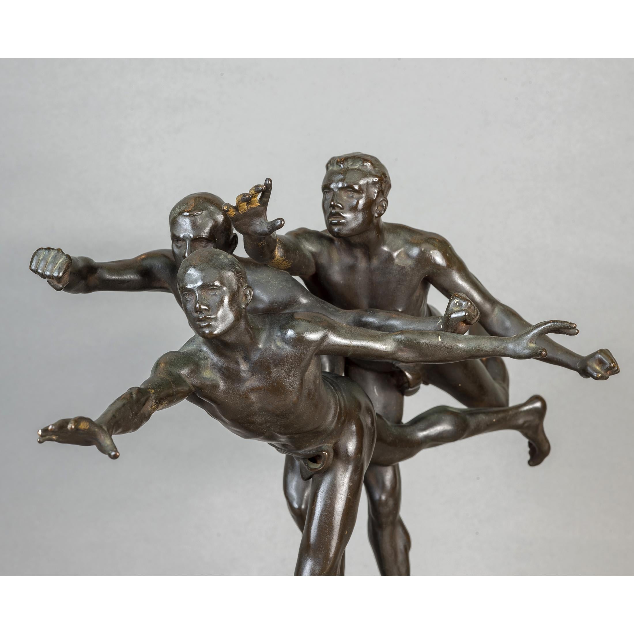 Patinated Bronze Figural Group Sculpture by Alfred Boucher In Good Condition In New York, NY