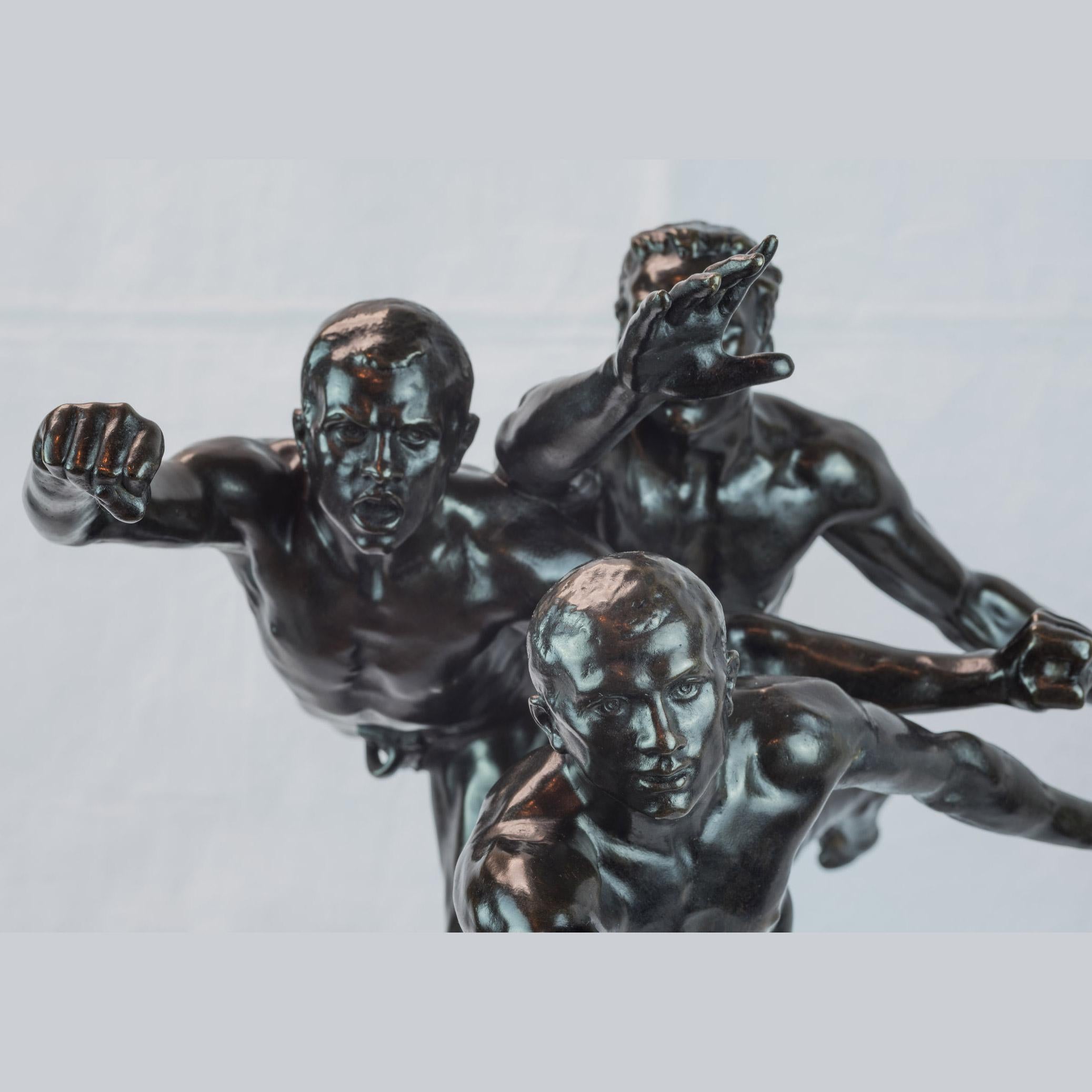 19th Century Patinated Bronze Figural Group Sculpture Entitled 