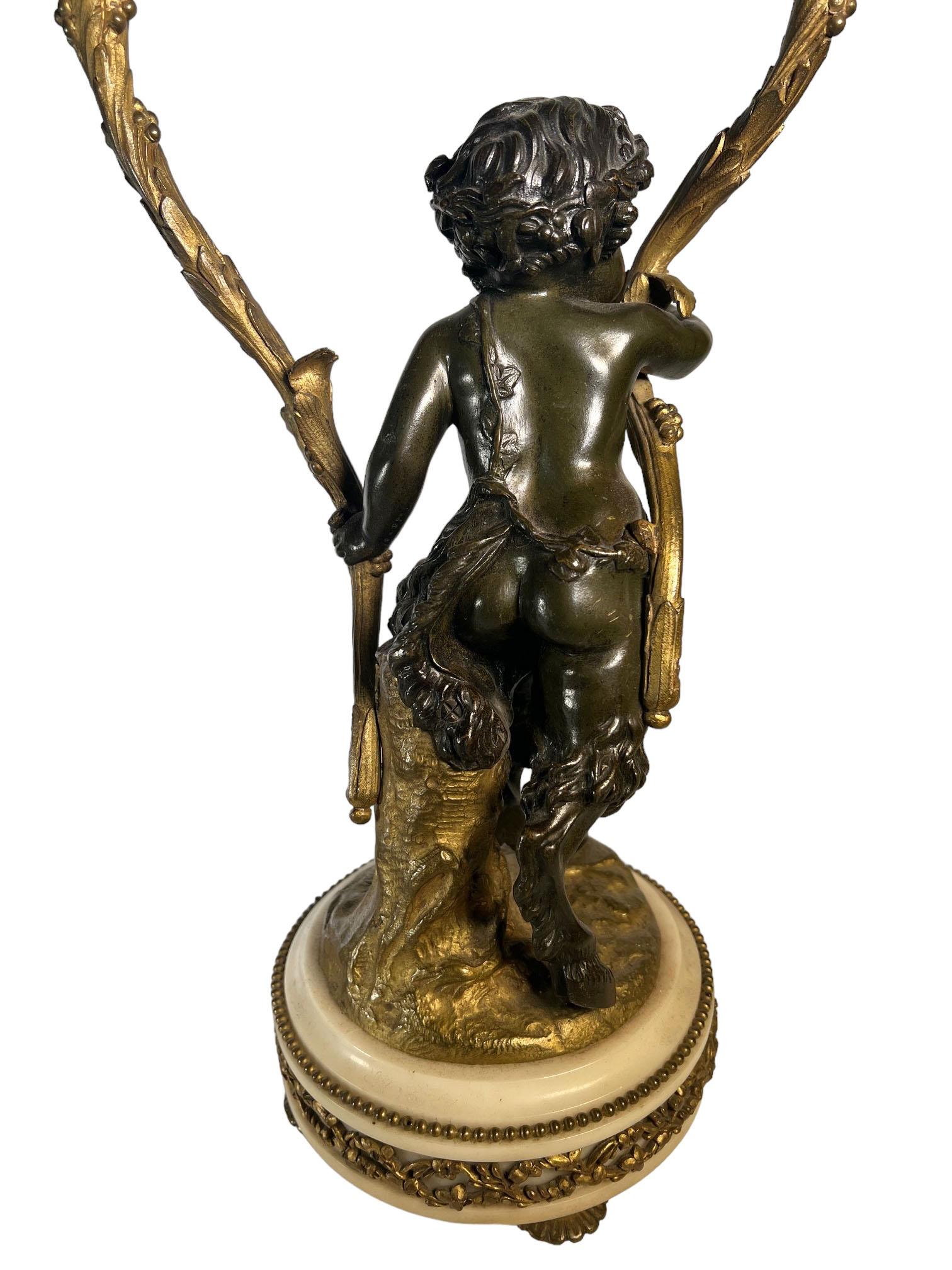 Candelabri con putti figurativi in bronzo patinato in vendita 8