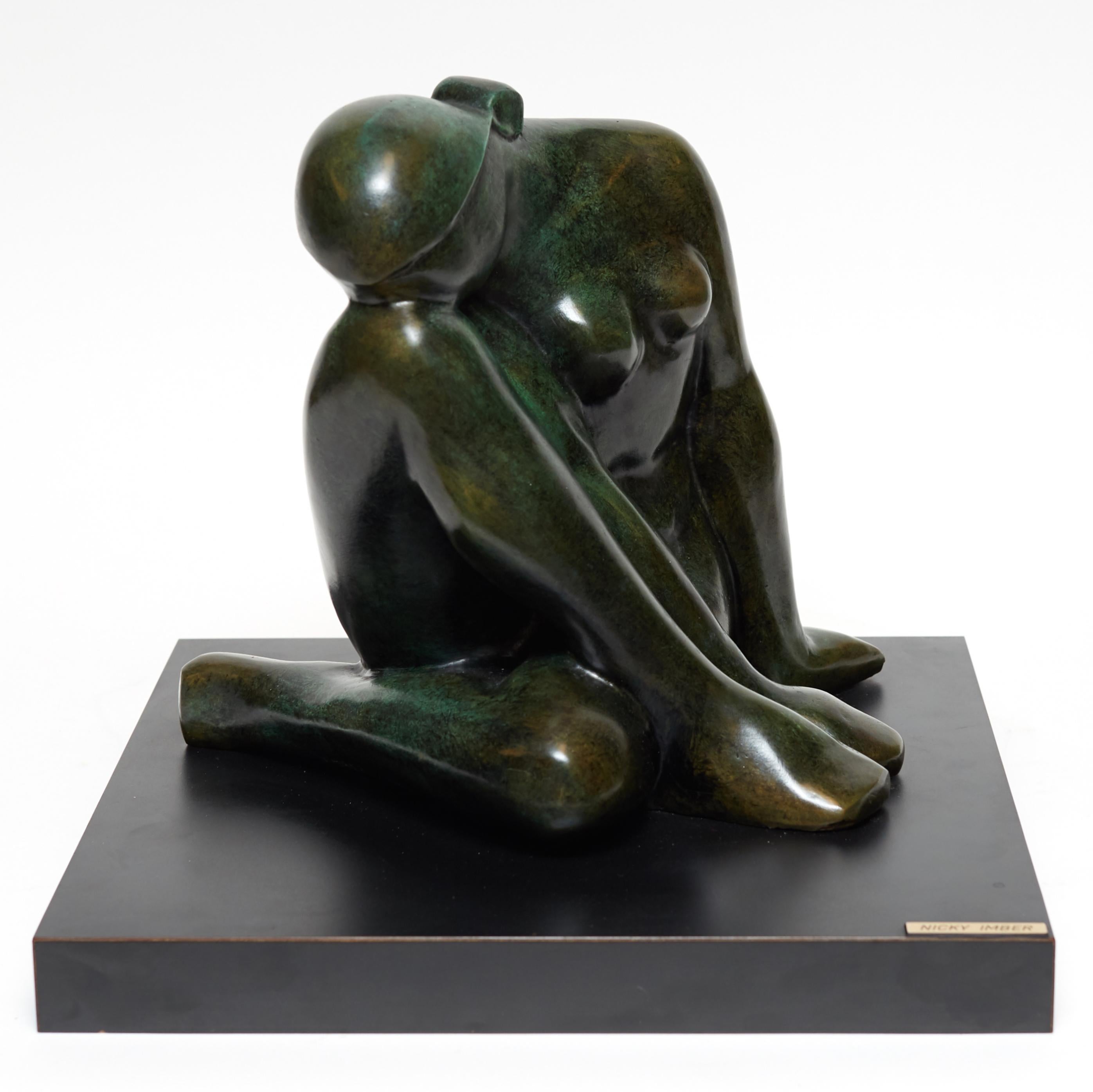 Austrian Patinated Bronze Figurative Female Sculpture by Nicky Imber, '1920-1996' For Sale