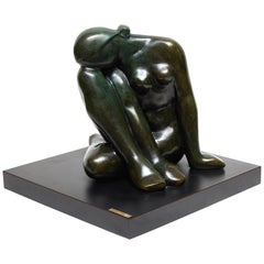 Vintage Patinated Bronze Figurative Female Sculpture by Nicky Imber, '1920-1996'