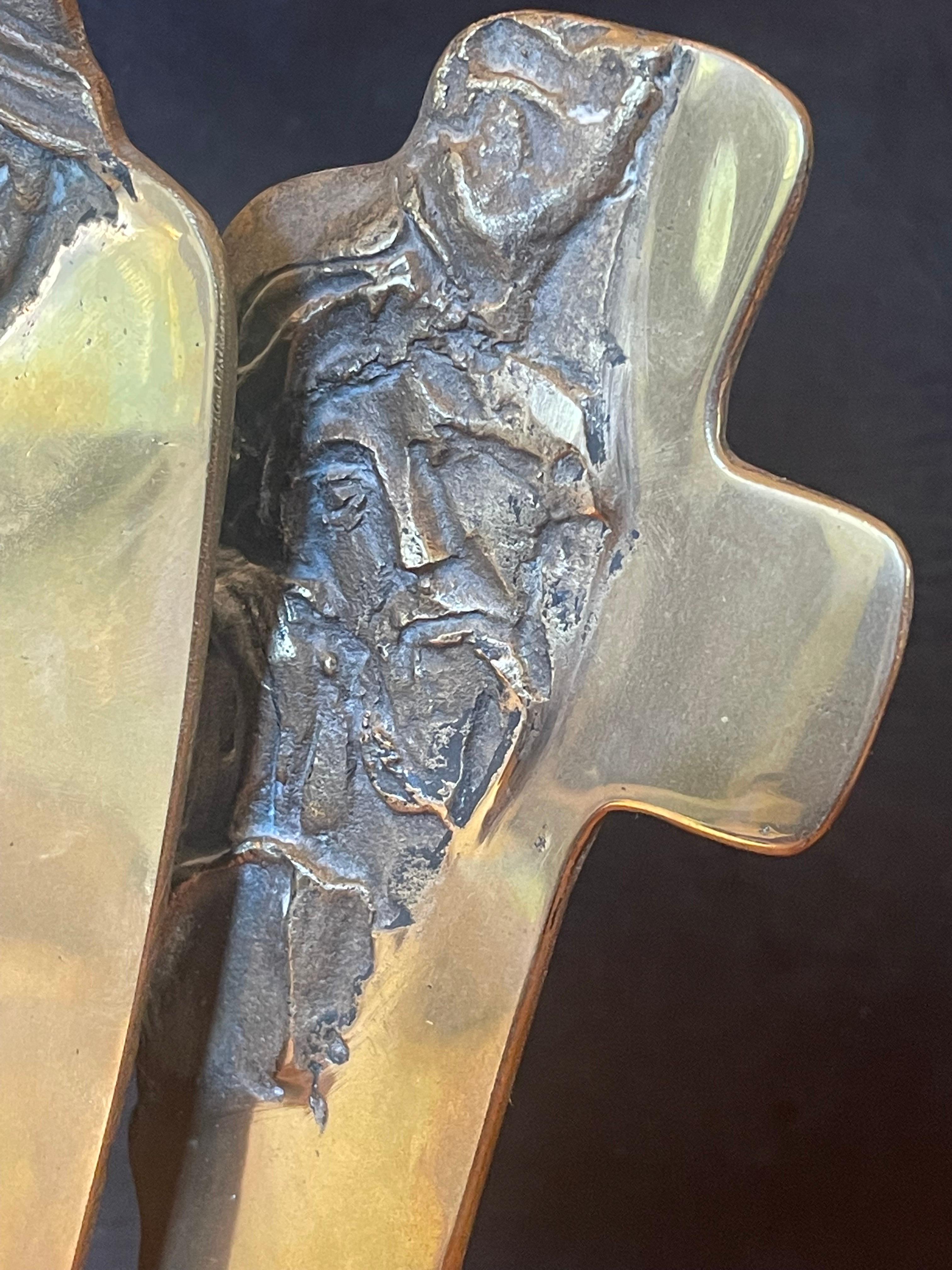 Patinated Bronze Figurative Sculpture on Marble Base For Sale 5