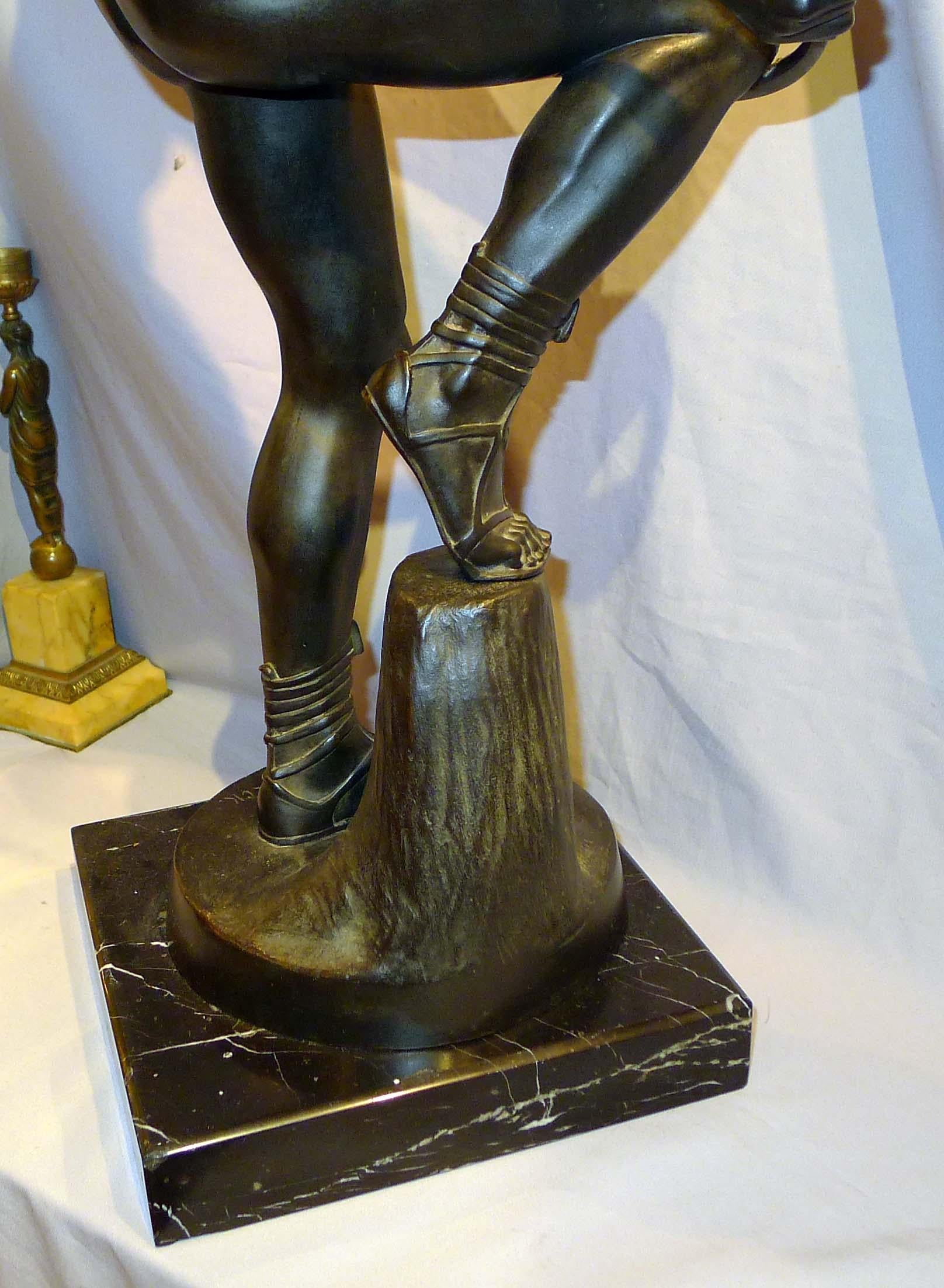 20th Century Patinated Bronze Figure of a Classical Soldier by Wilhelm Posoreck