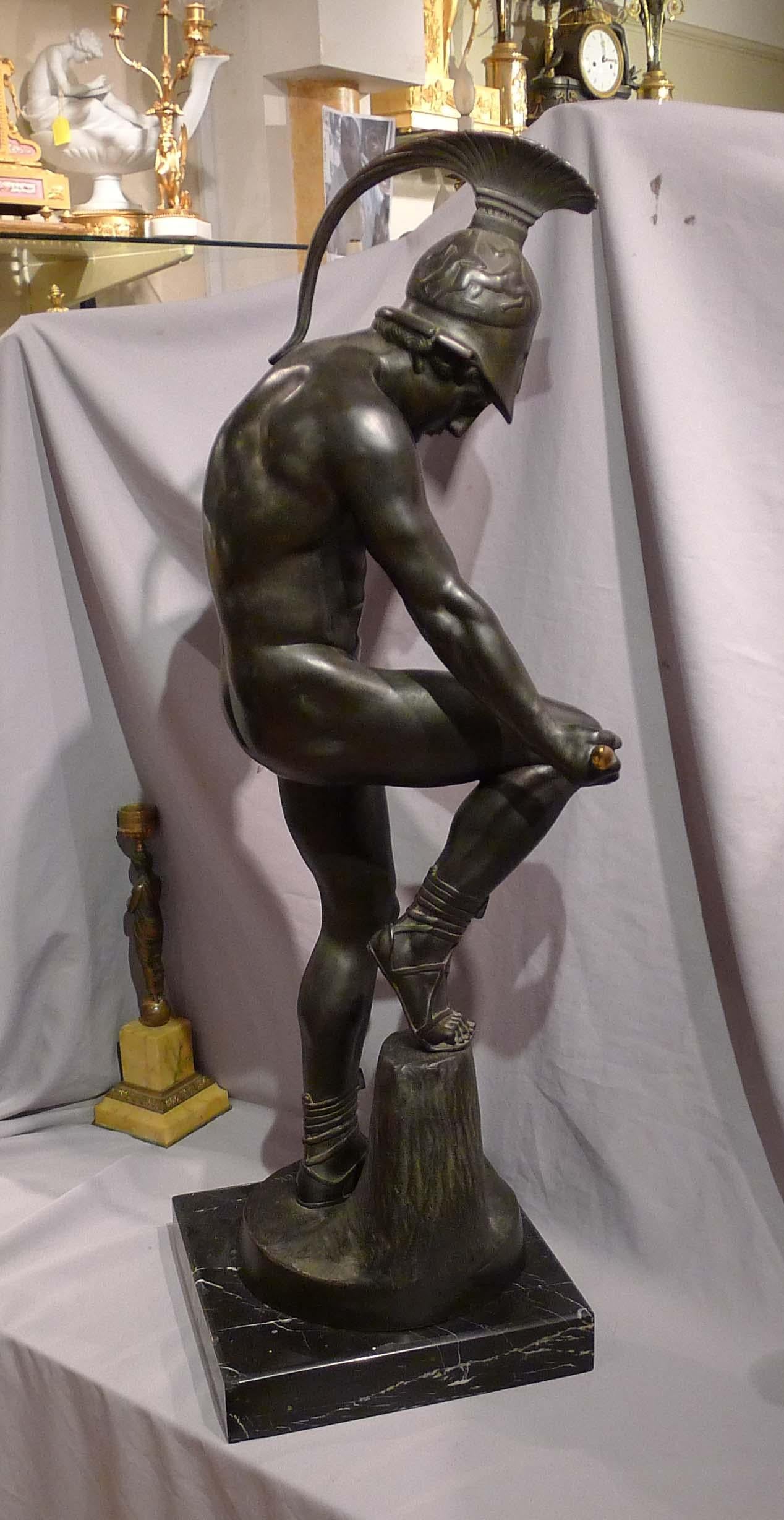 Patinated Bronze Figure of a Classical Soldier by Wilhelm Posoreck 1