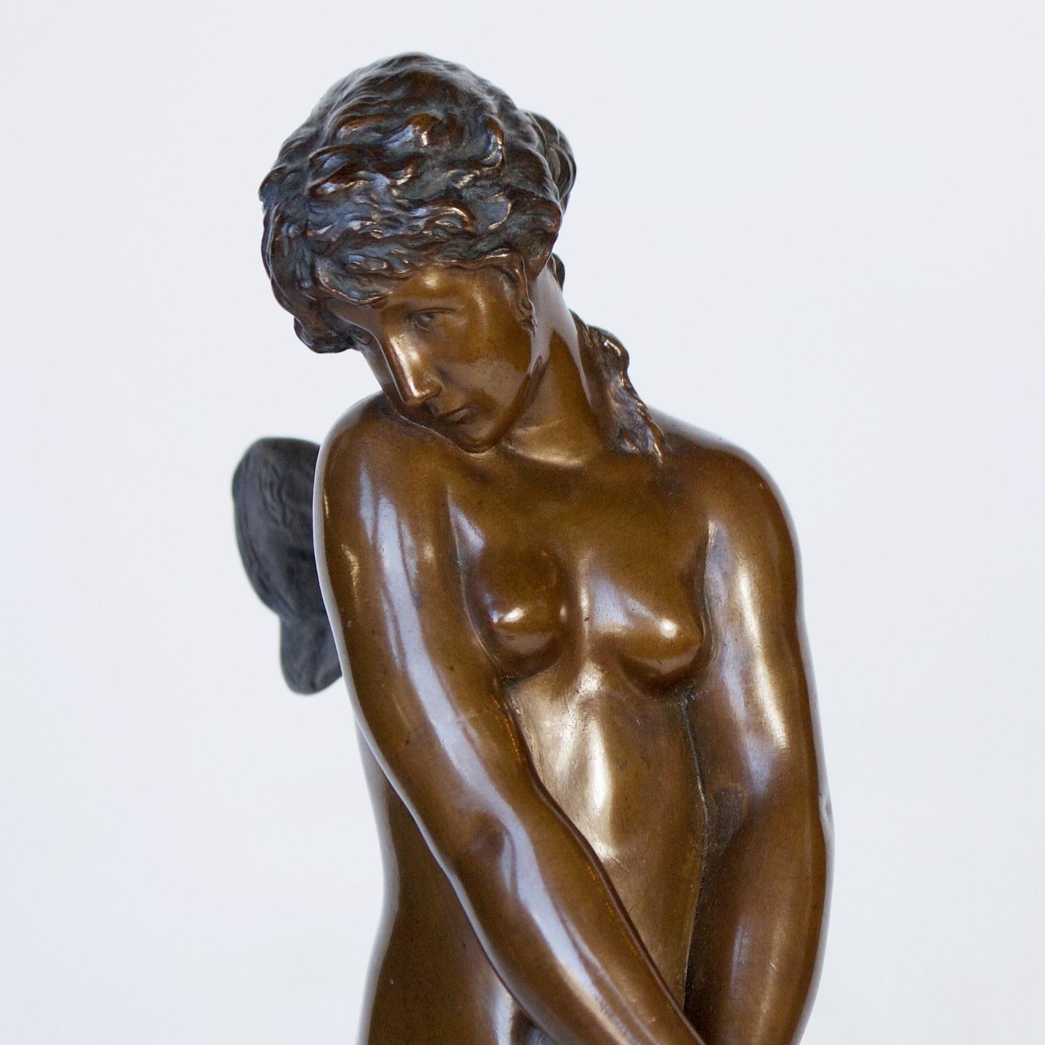 Patinated Bronze Figure of a Winged Nymph by Gustav Heinrich Eberlein circa 1900 1
