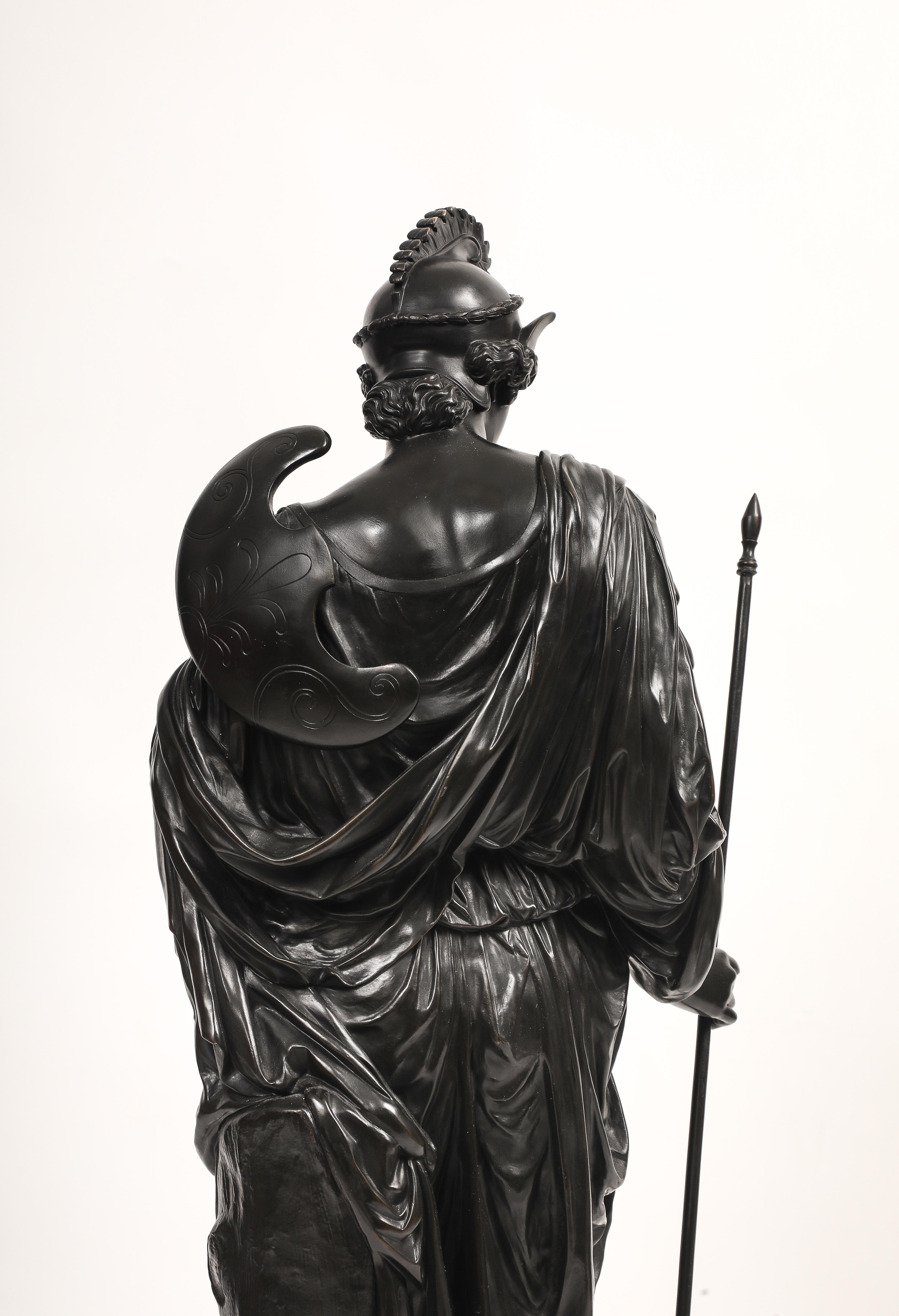 Patinated Bronze Figure of Amazon Warrior, or Armed Athena E. Hébert & V Pillard For Sale 5